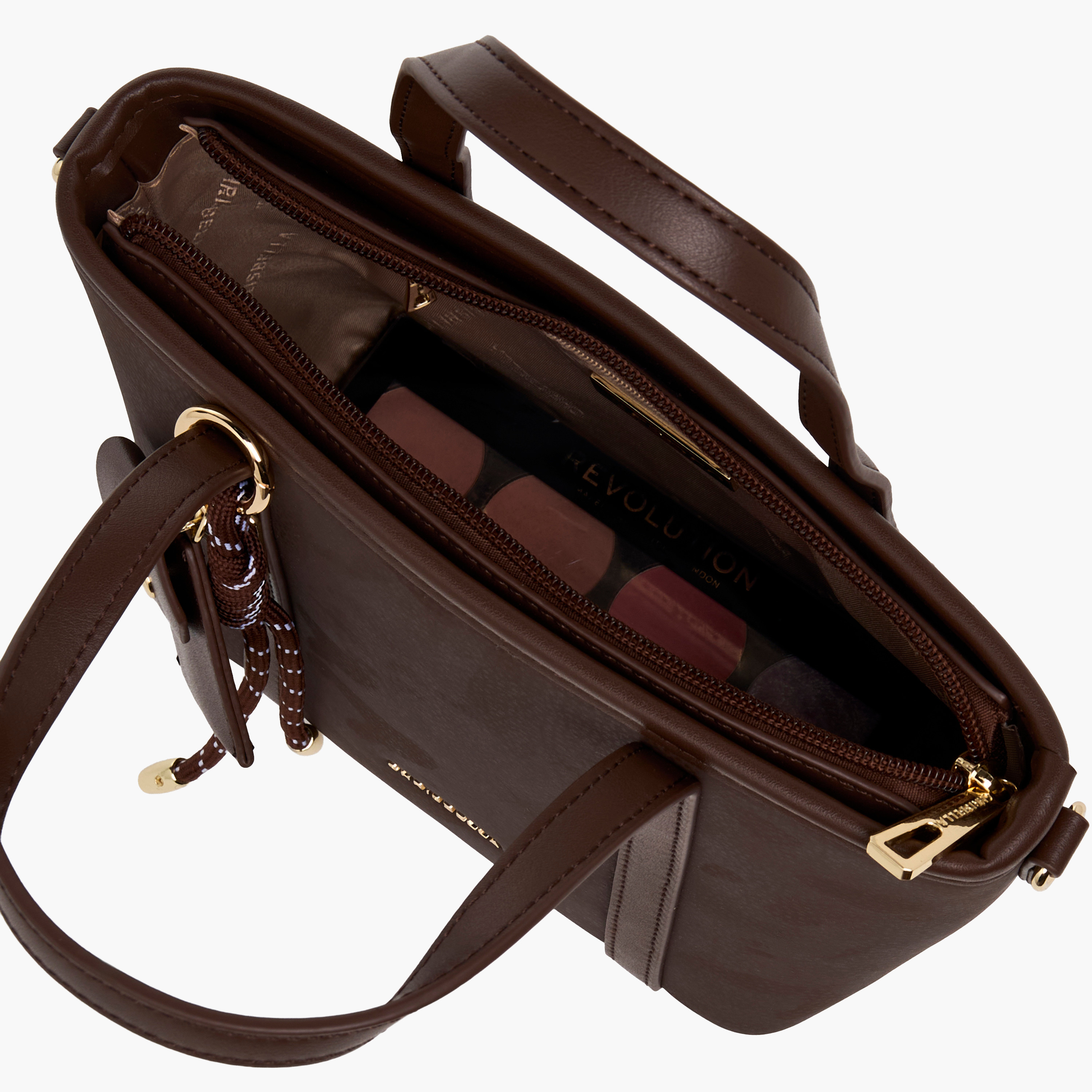 Chrisbella Textured Tote Bag with Zip Closure-women-bagsandwallets-handbags-image-7