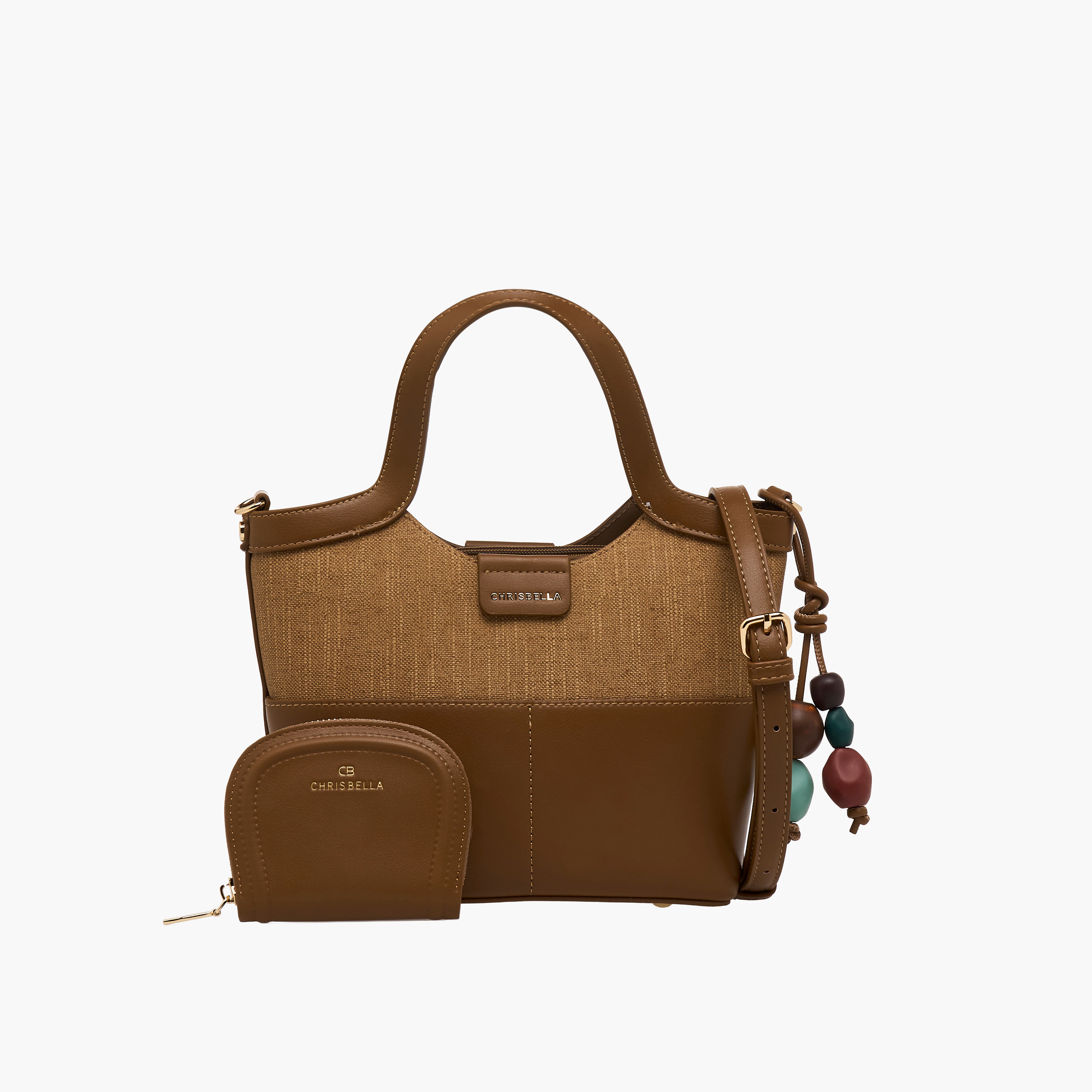 Chrisbella Textured Tote Bag with Wallet-women-bagsandwallets-handbags-image-1