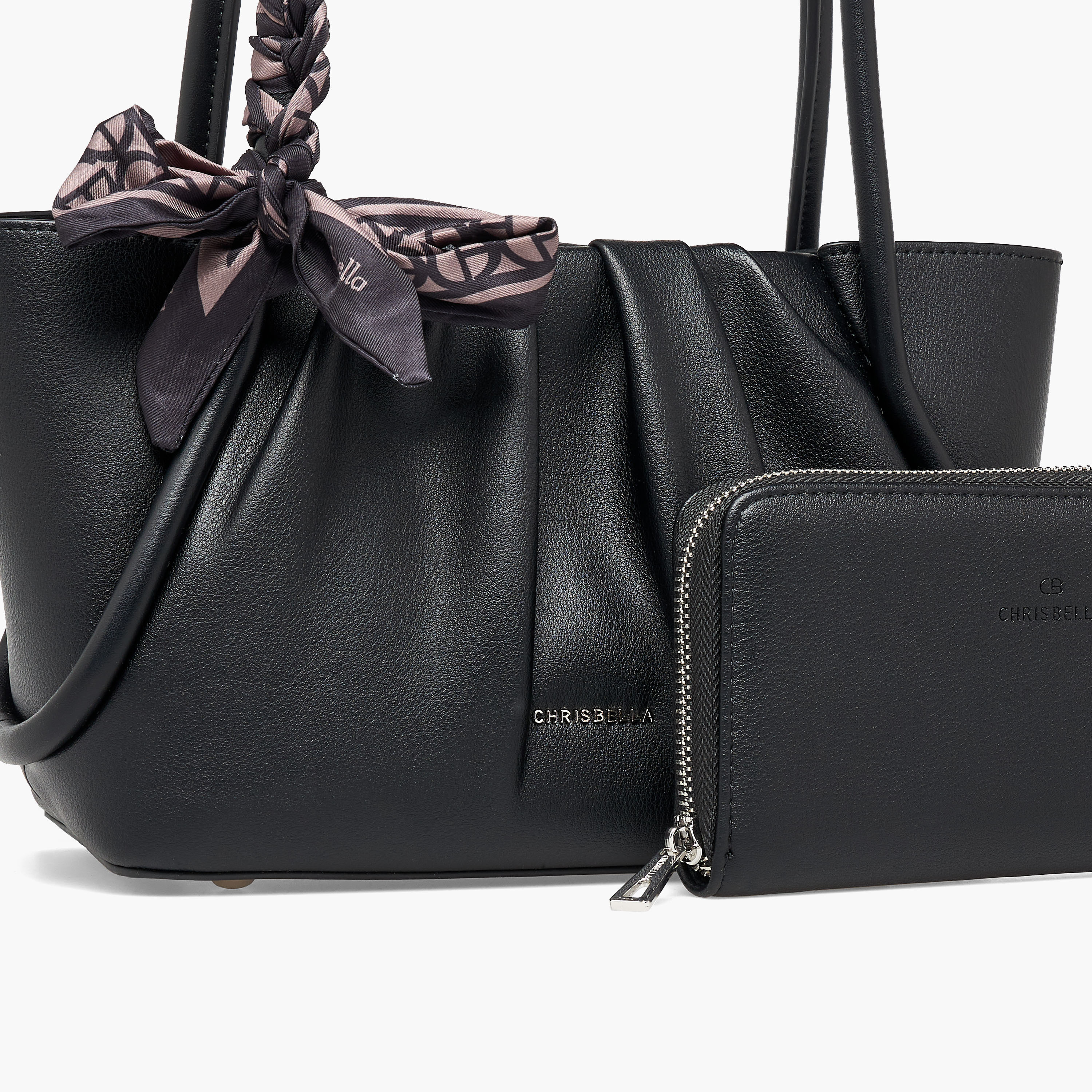 Chrisbella Pleated Tote Bag with Wallet-women-bagsandwallets-handbags-image-4