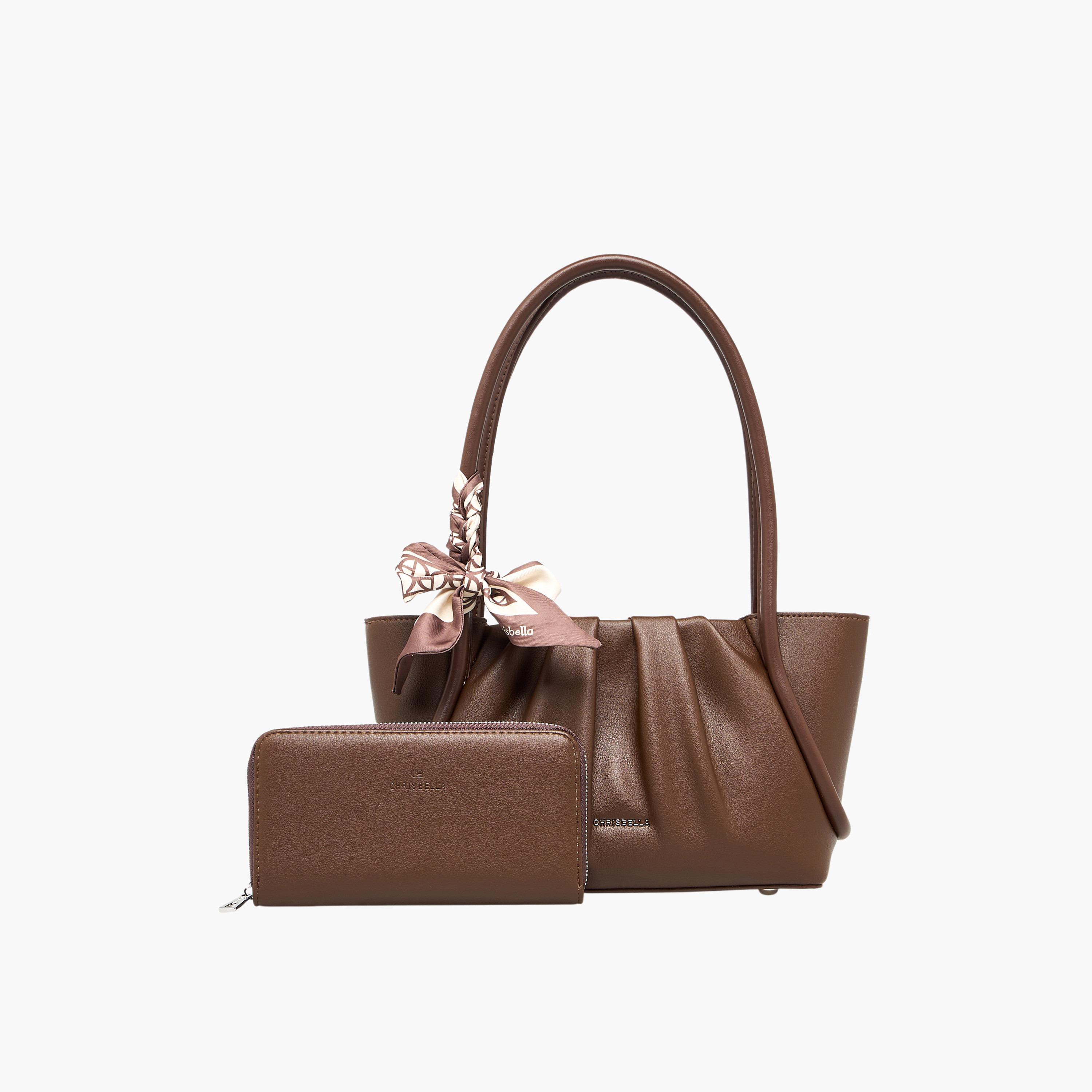 Chrisbella Pleated Tote Bag with Wallet-women-bagsandwallets-handbags-image-1