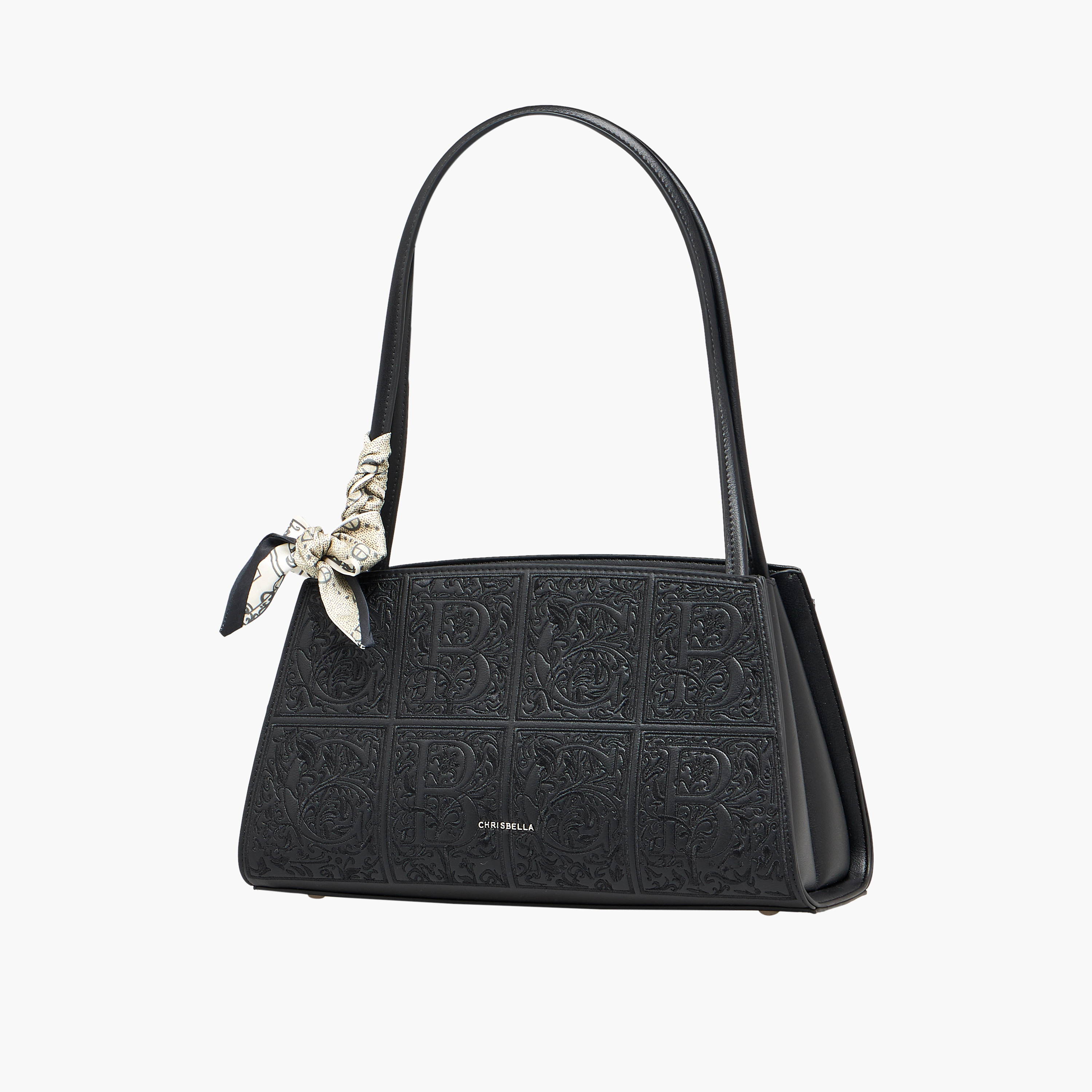Chrisbella Monogram Embossed Tote Bag with Wallet-women-bagsandwallets-handbags-image-2