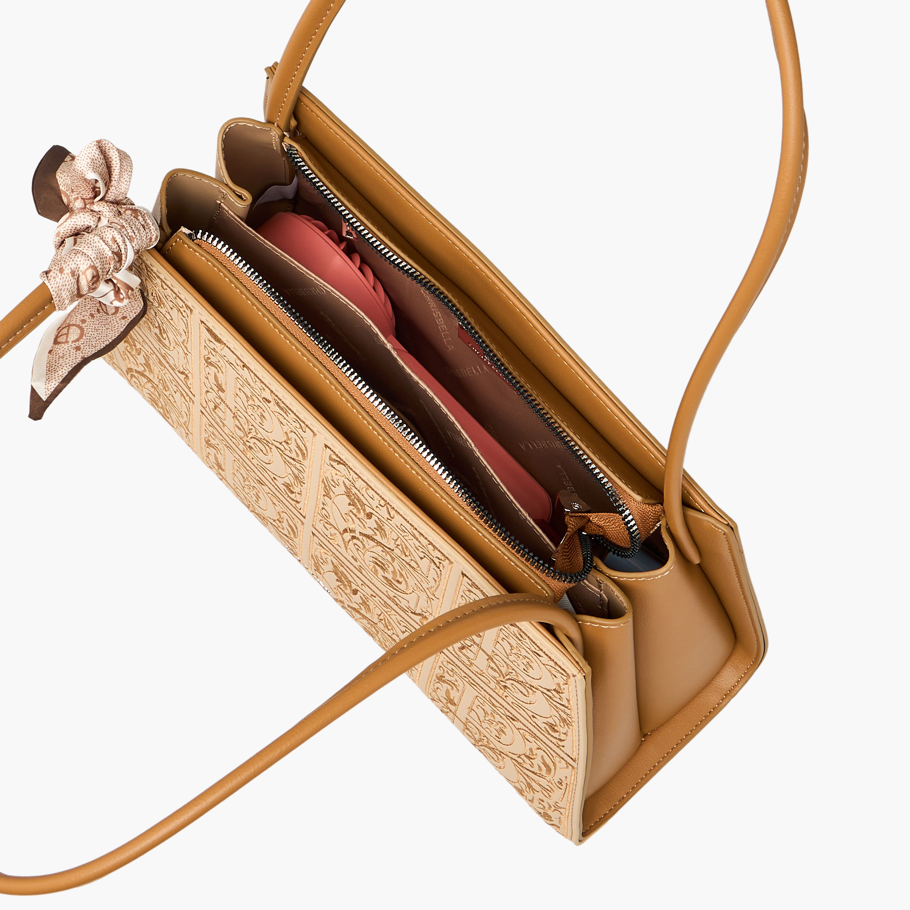 Chrisbella Textured Shoulder Bag with Wallet-women-bagsandwallets-handbags-image-9