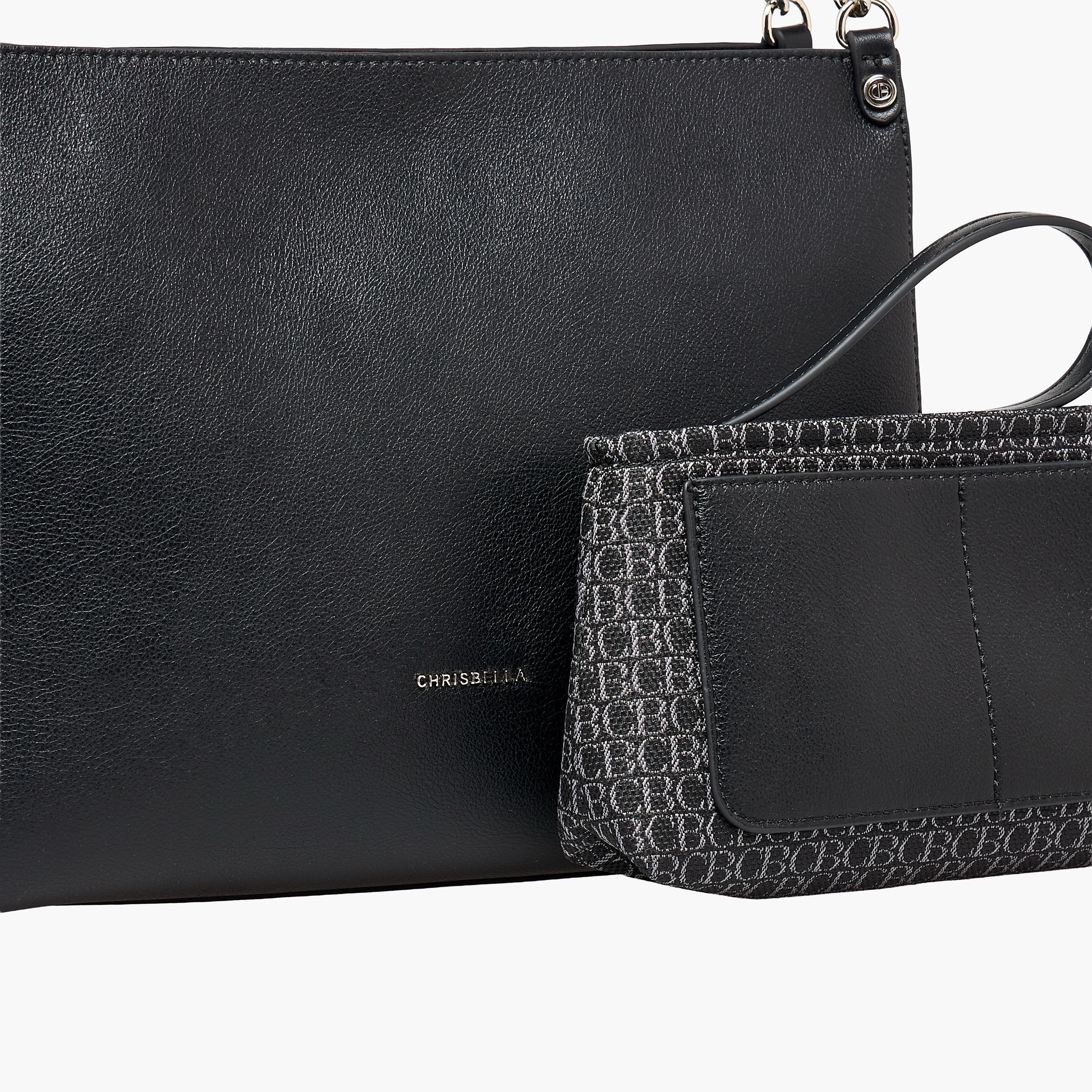 Chrisbella Textured Shoulder Bag with Pouch-women-bagsandwallets-handbags-image-5