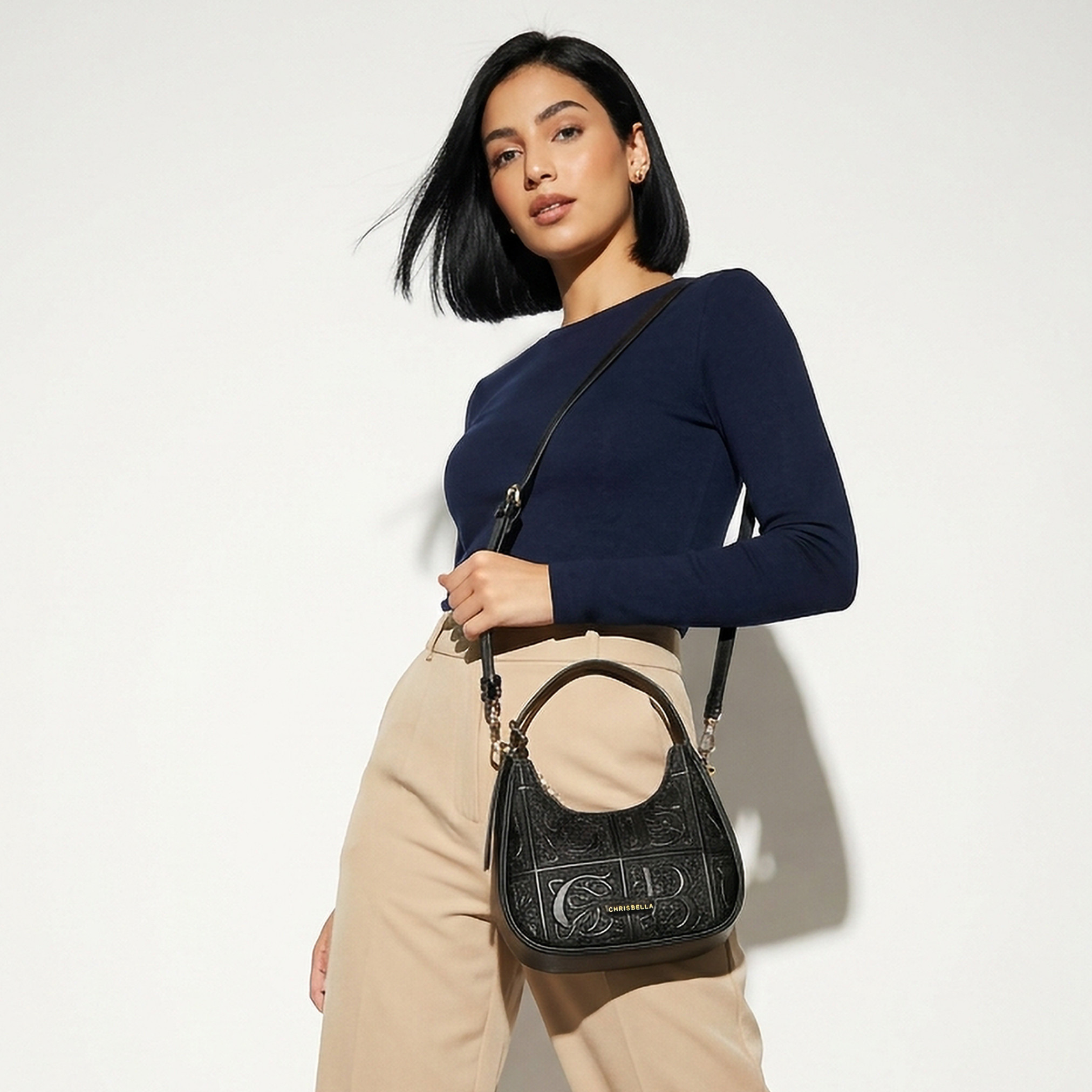 شنطة كتف بارزة الملمس بحزام قابل للفصل من كريسبيلا-women-bagsandwallets-handbags-image-2
