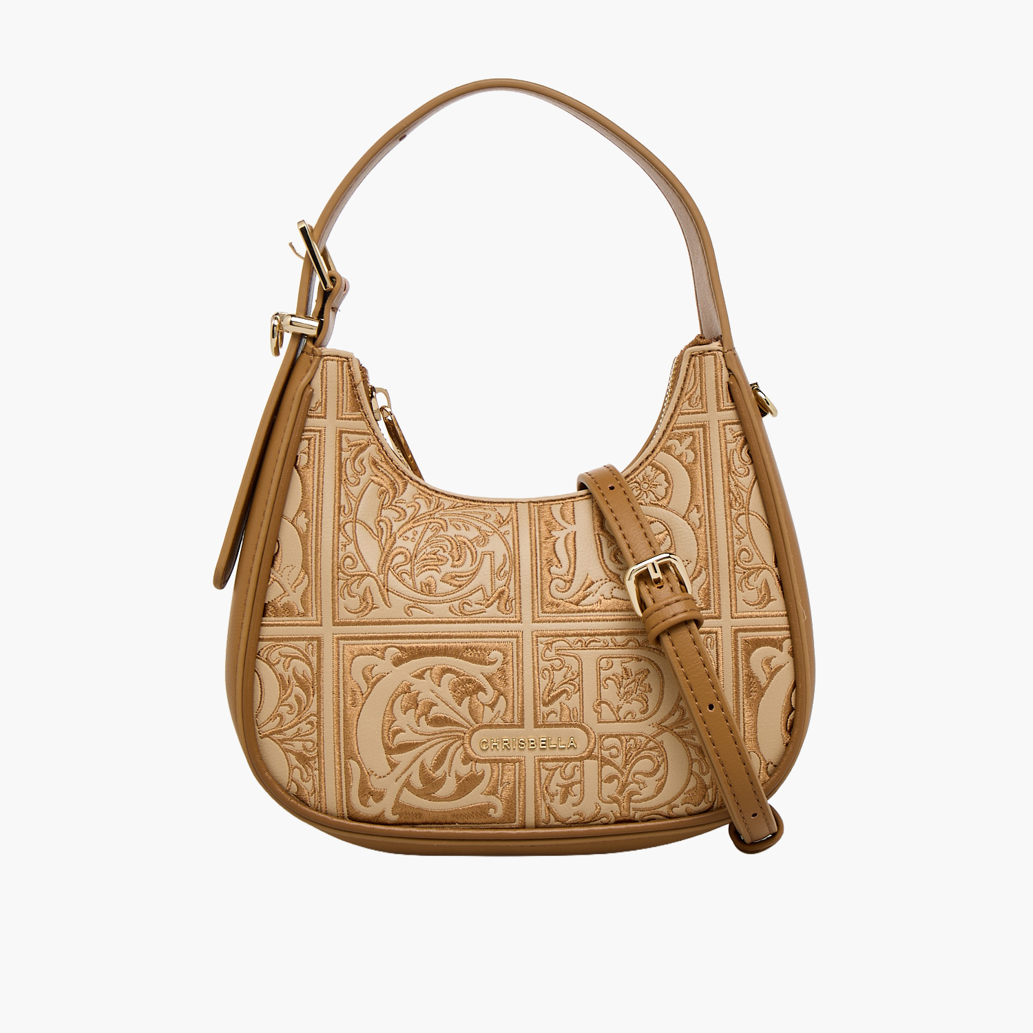 شنطة هوبو مطرزة مع إغلاق بسحاب من كريسبيلا-women-bagsandwallets-handbags-image-1