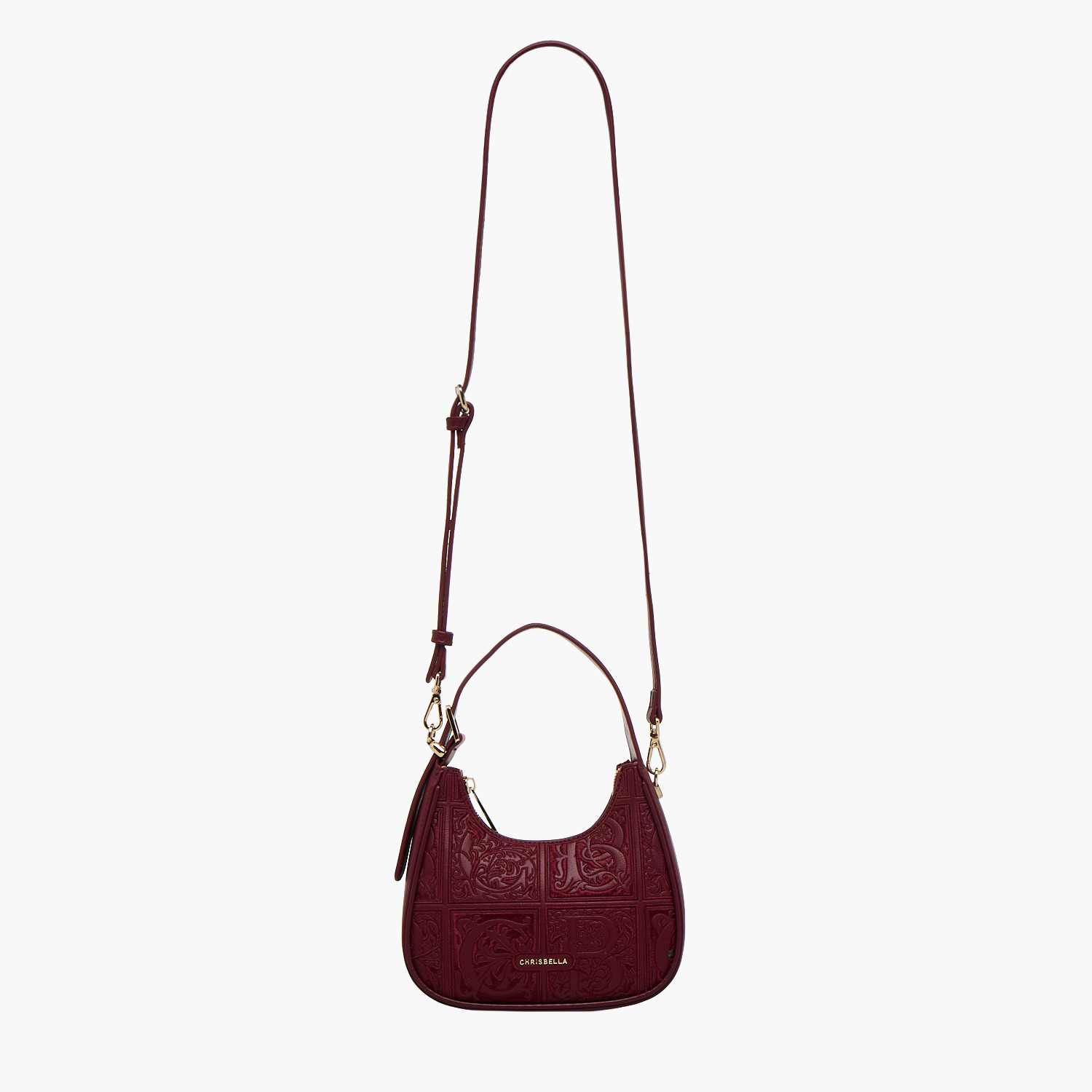 Chrisbella Embroidered Hobo Bag with Zip Closure-women-bagsandwallets-handbags-image-3