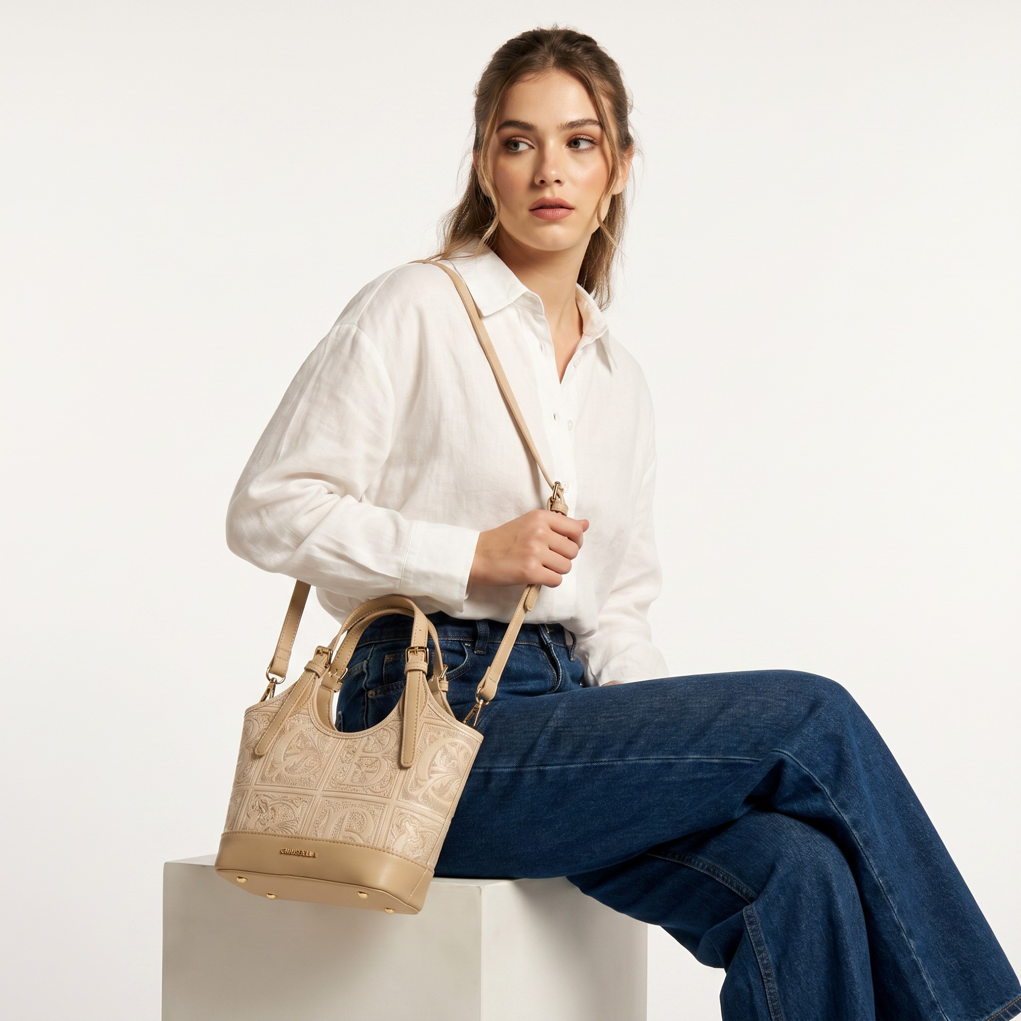 Chrisbella Embroidered Shoulder Bag with Zip Closure-women-bagsandwallets-handbags-image-2