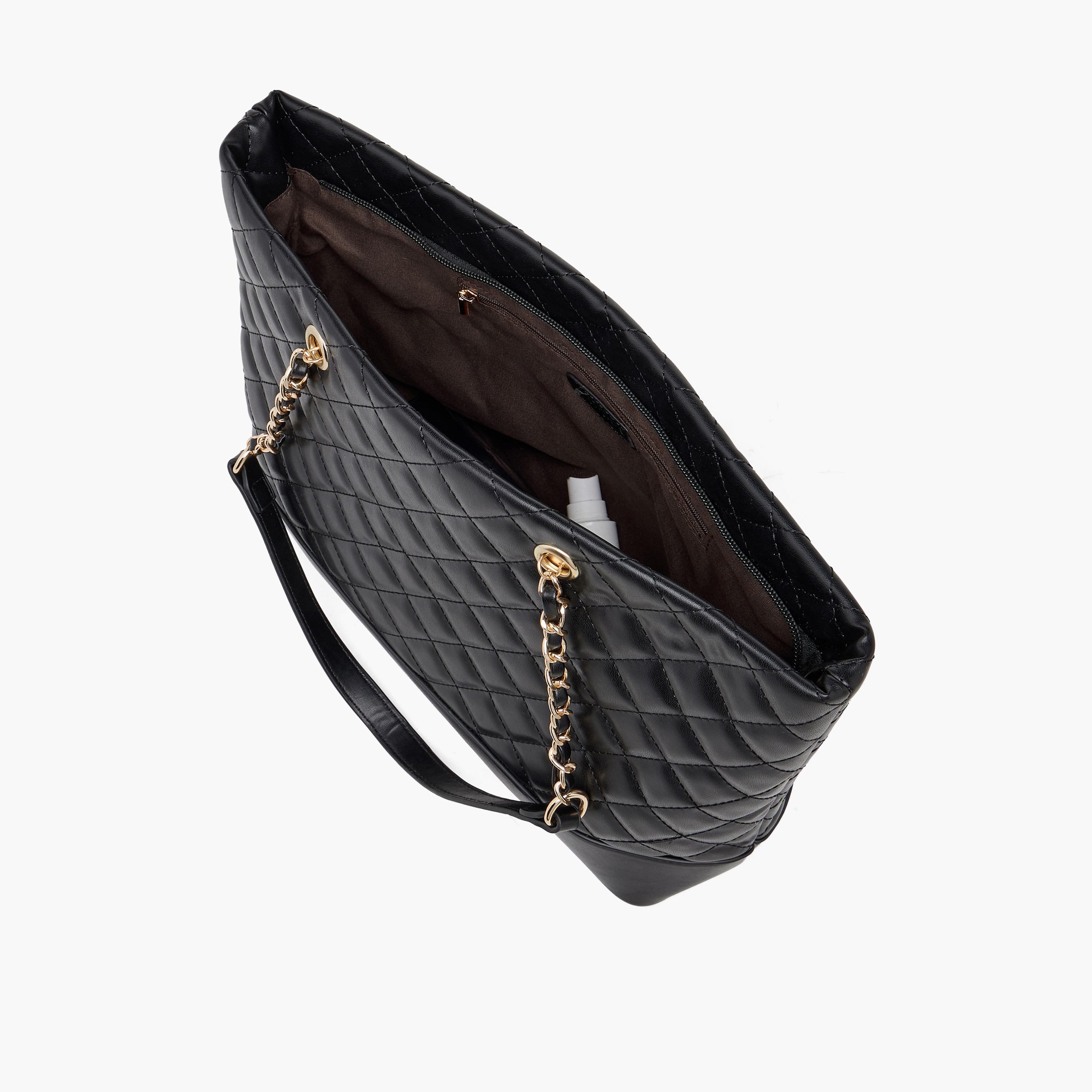Adore Quilted Tote Bag with Zip Closure-women-bagsandwallets-handbags-image-7
