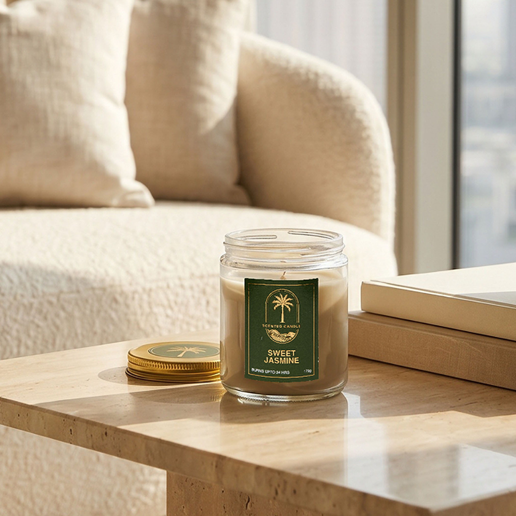 شمعة في برطمان برائحة الياسمين الحلو الكلاسيكية من بن - 170 جم-household-homefragrance-candles-image-3