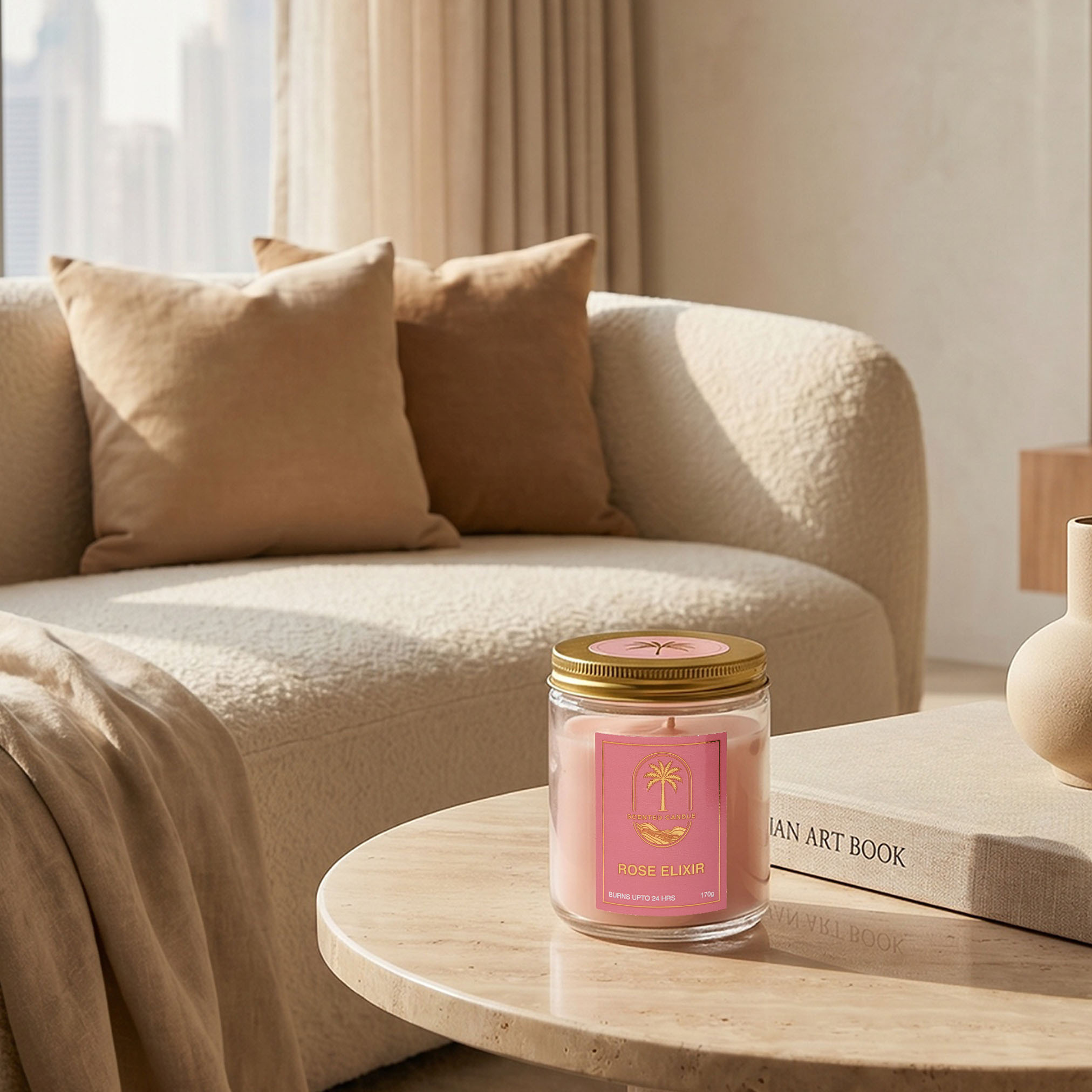 شمعة روز إلكسير المعطرة من بين كلاسيك - 170 غ-household-homefragrance-candles-image-4