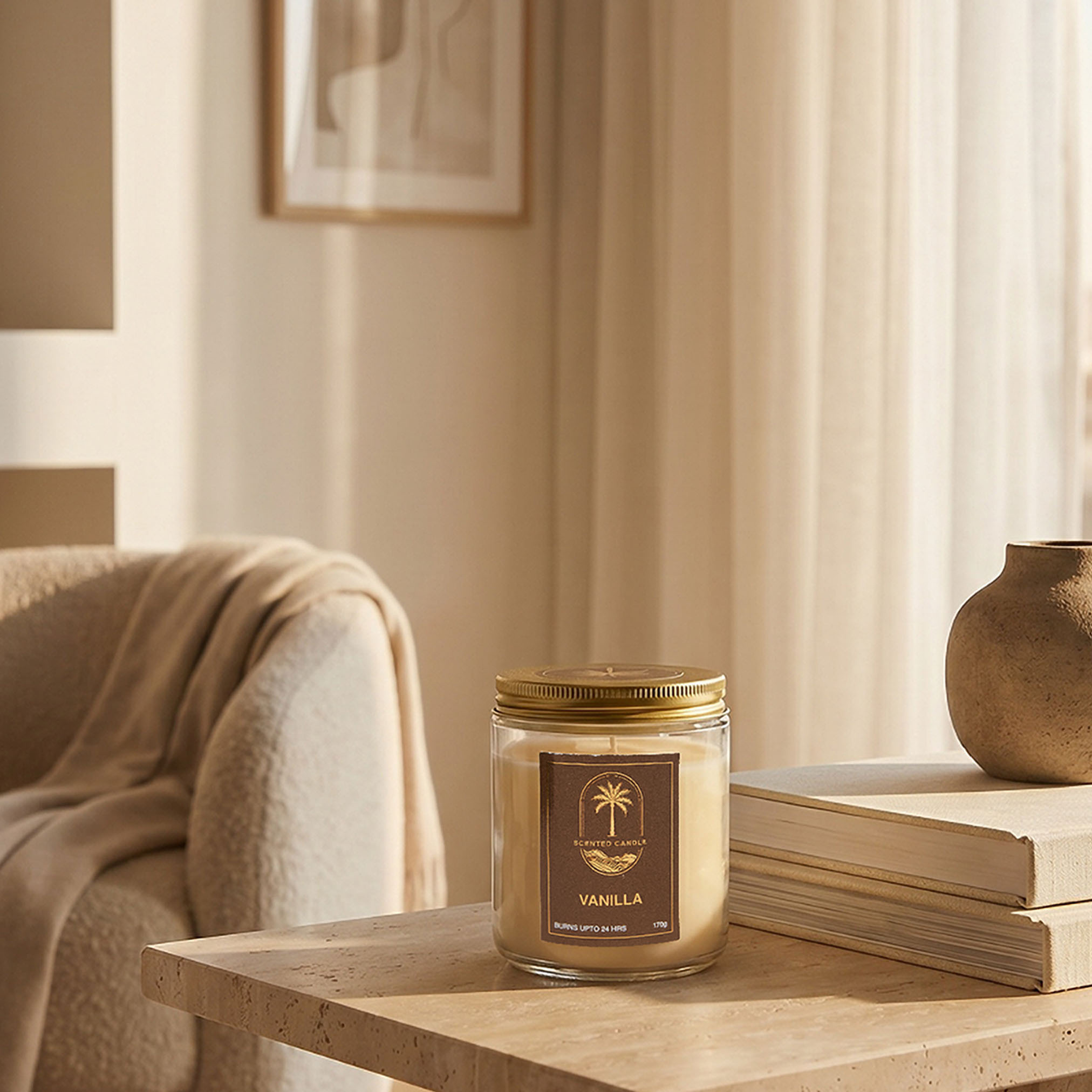 شمعة في برطمان برائحة الفانيلا الكلاسيكية من بن - 170 جم-household-homefragrance-candles-image-4