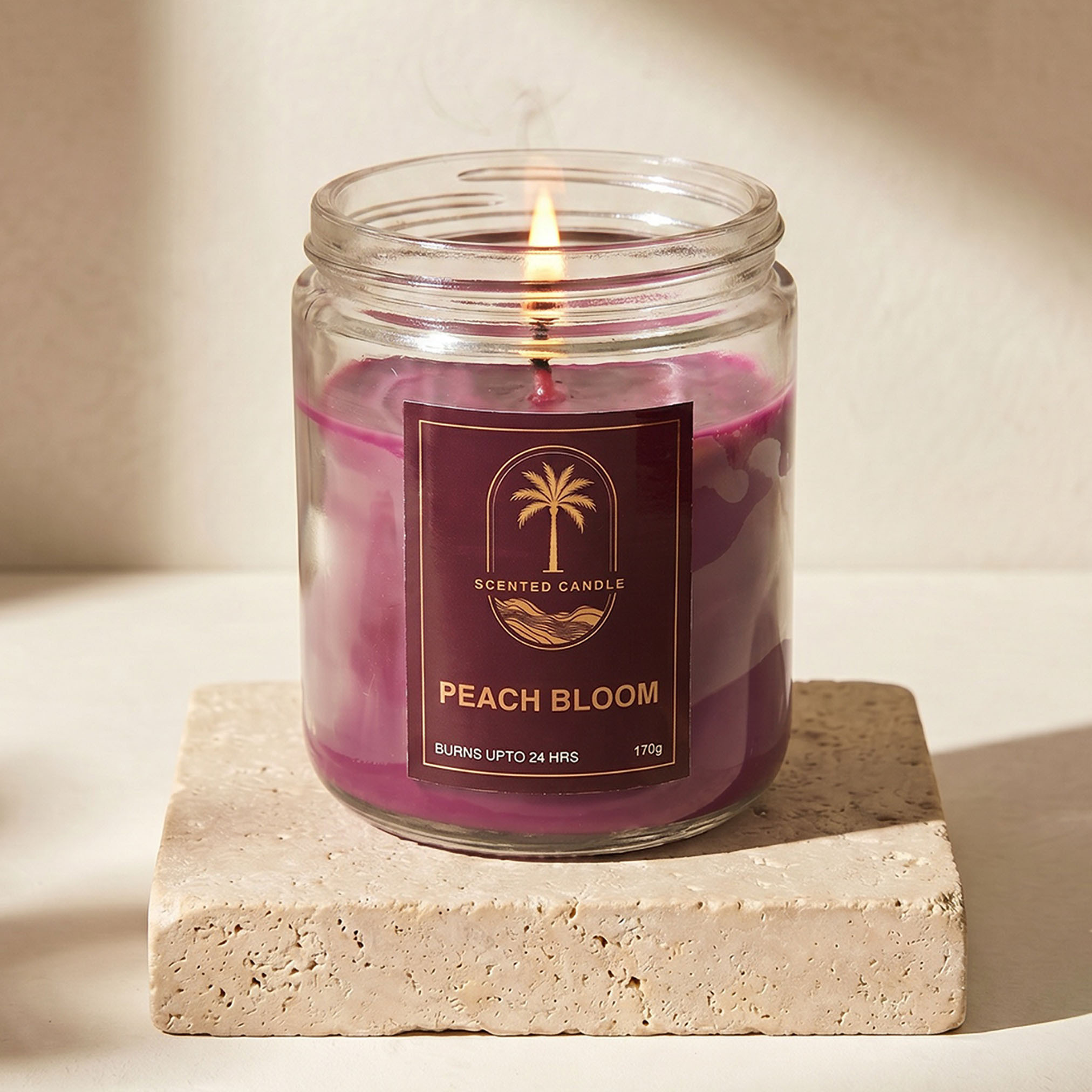 جرّة شمعة معطرة بتصميم علبة كلاسيكية ورائحة زهور الخوخ - 170 جم-household-homefragrance-candles-image-3