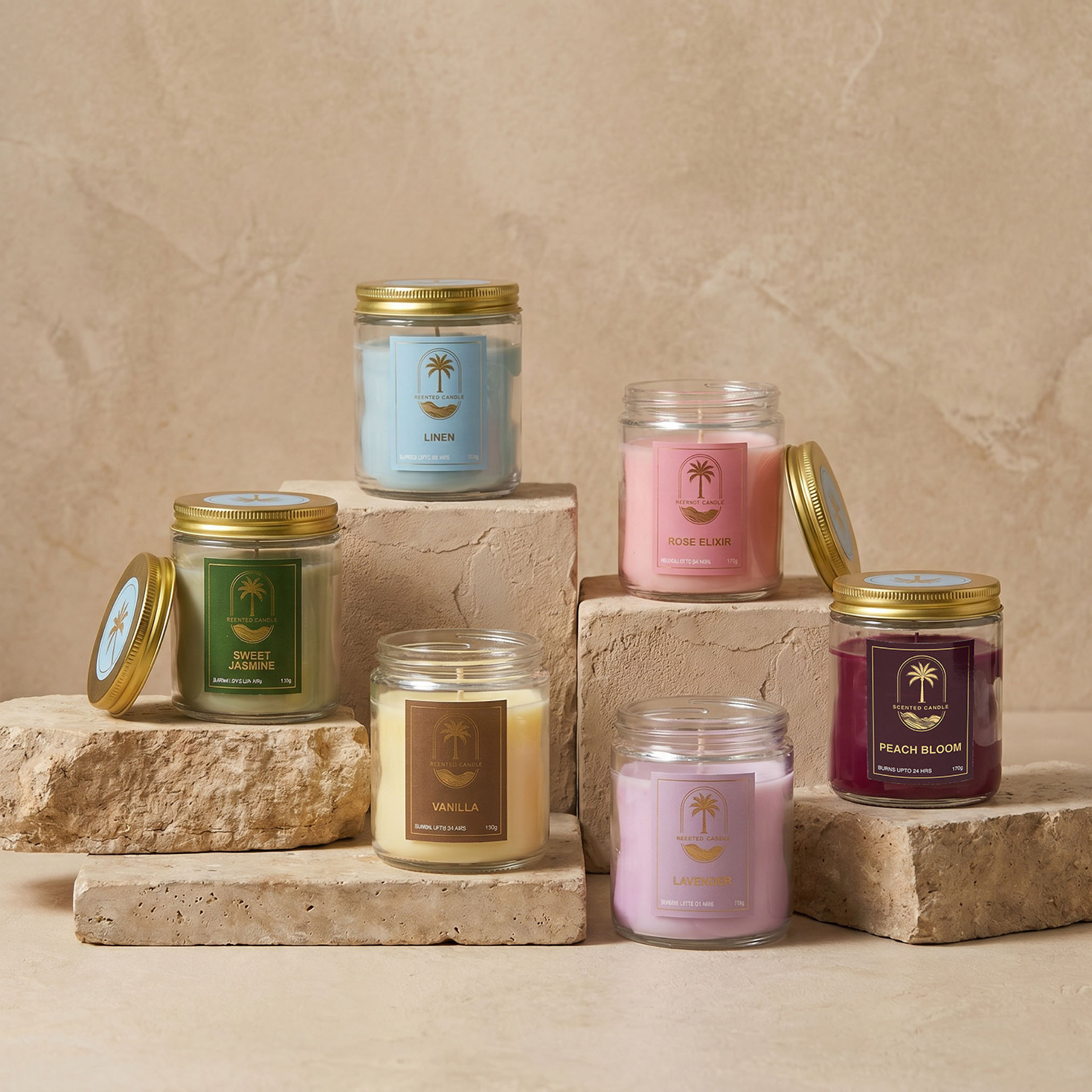 جرّة شمعة معطرة بتصميم علبة كلاسيكية ورائحة زهور الخوخ - 170 جم-household-homefragrance-candles-image-6
