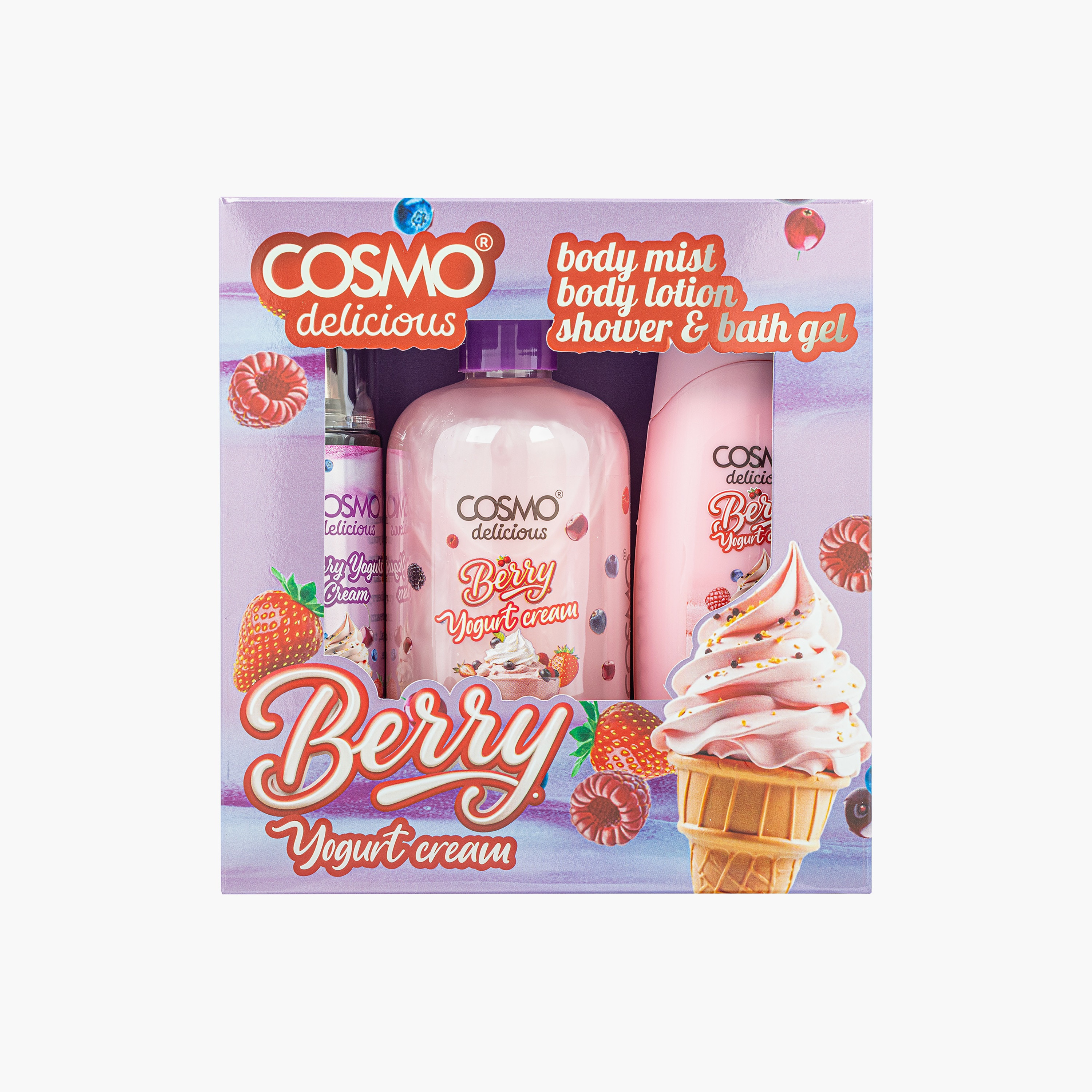 مجموعة كريمة الزبادي بالتوت اللذيذة من كوزمو-beautyandpersonalcare-kbeauty-bathandbody-bathandshower-bodywash-image-1