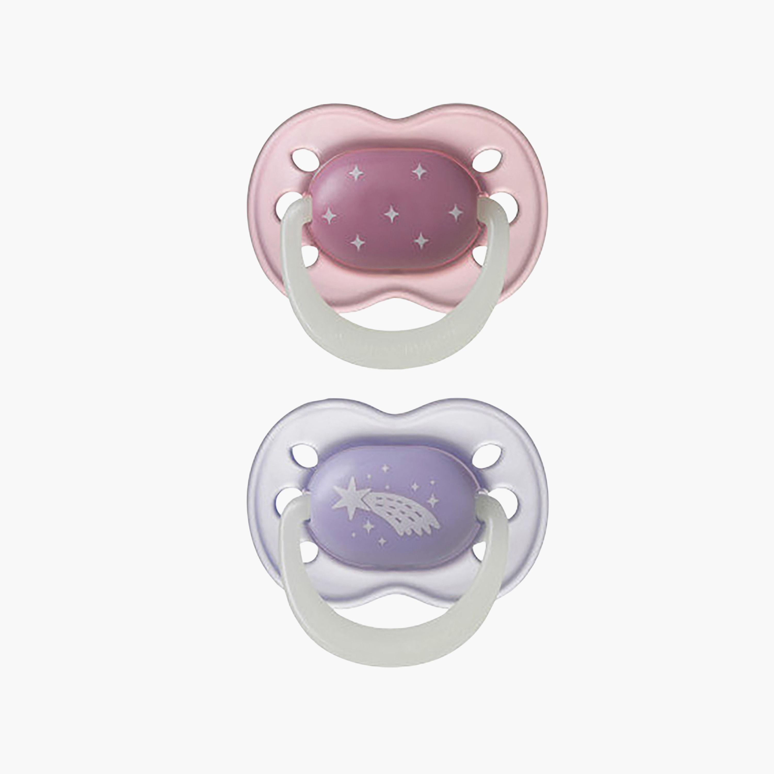Tommee Tippee 2-Piece Night Glow Silicone Soothers - 0-6 Months - Assorted-baby-feeding-pacifiers-image-1