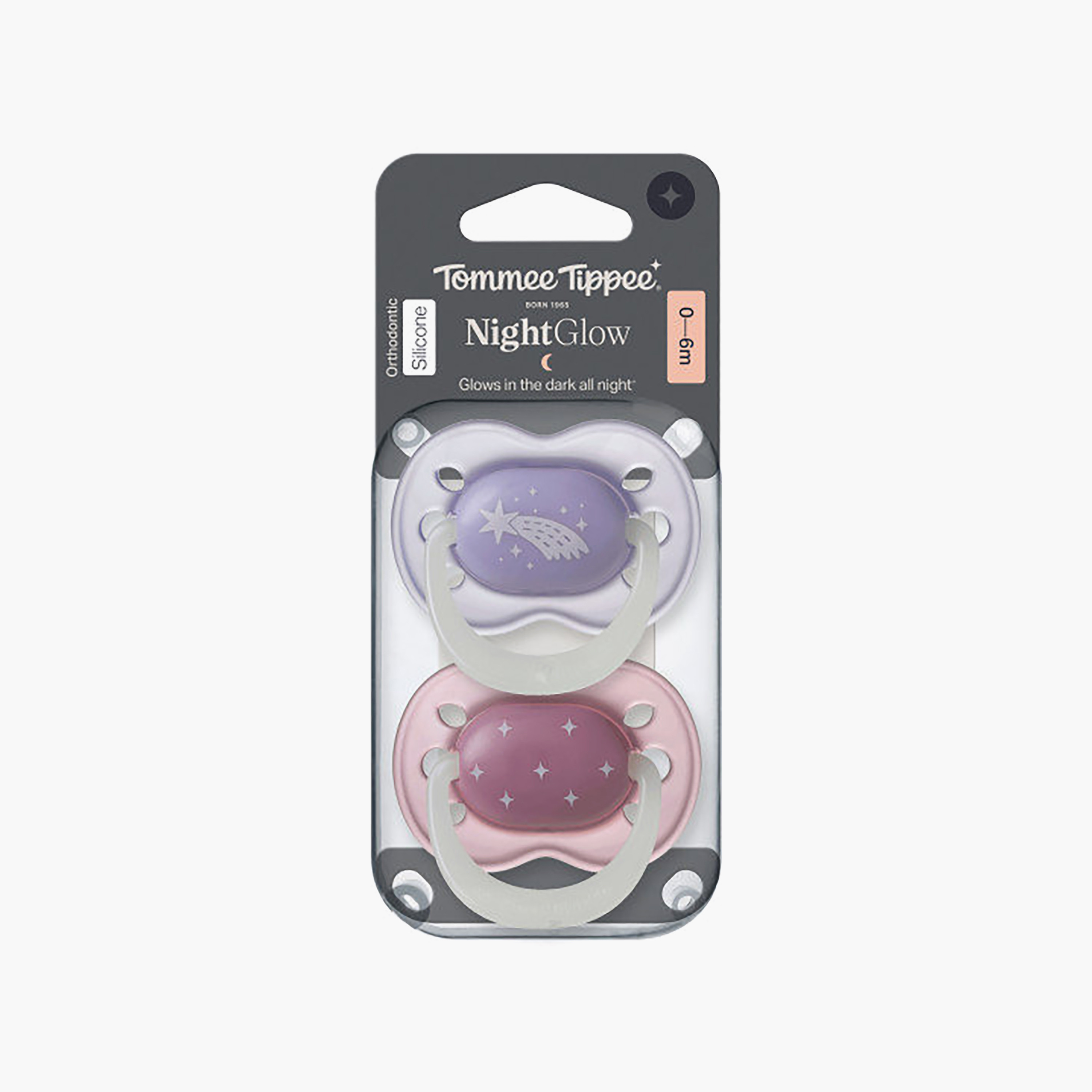 Tommee Tippee 2-Piece Night Glow Silicone Soothers - 0-6 Months - Assorted-baby-feeding-pacifiers-image-4