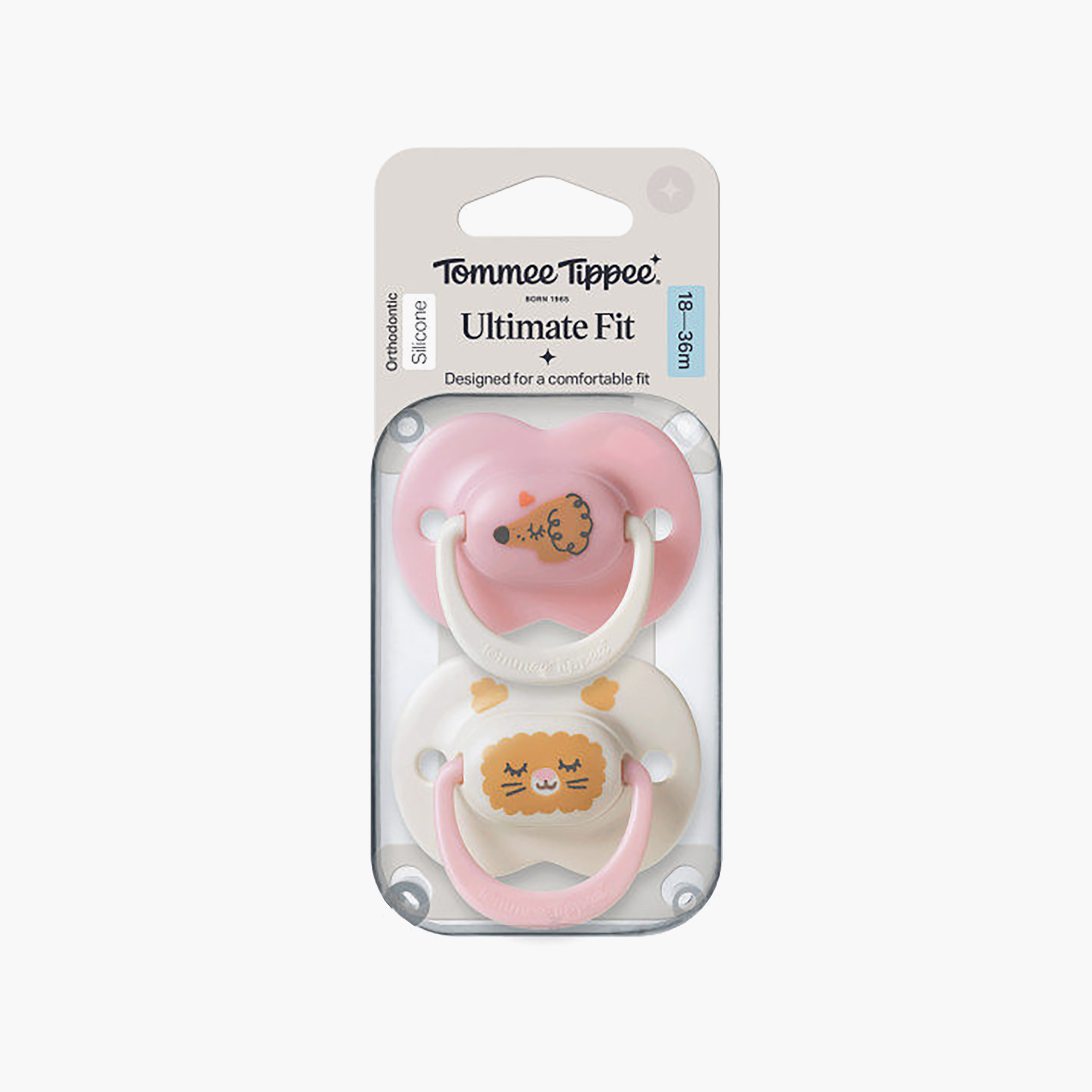 Tommee Tippee 2-Piece Ultimate-Fit Soothers with Case - 18-36 Months - Assorted-baby-feeding-pacifiers-image-4