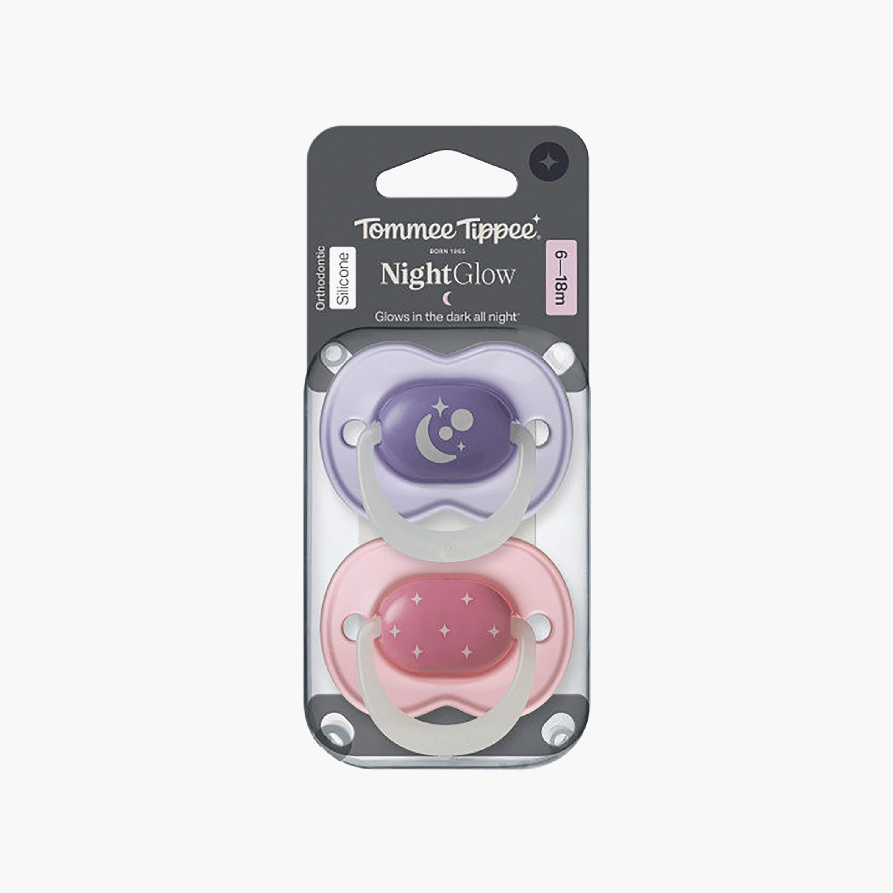 Tommee Tippee 2-Piece Night Glow Silicone Soothers - 6-18 Months - Assorted-baby-feeding-pacifiers-image-4