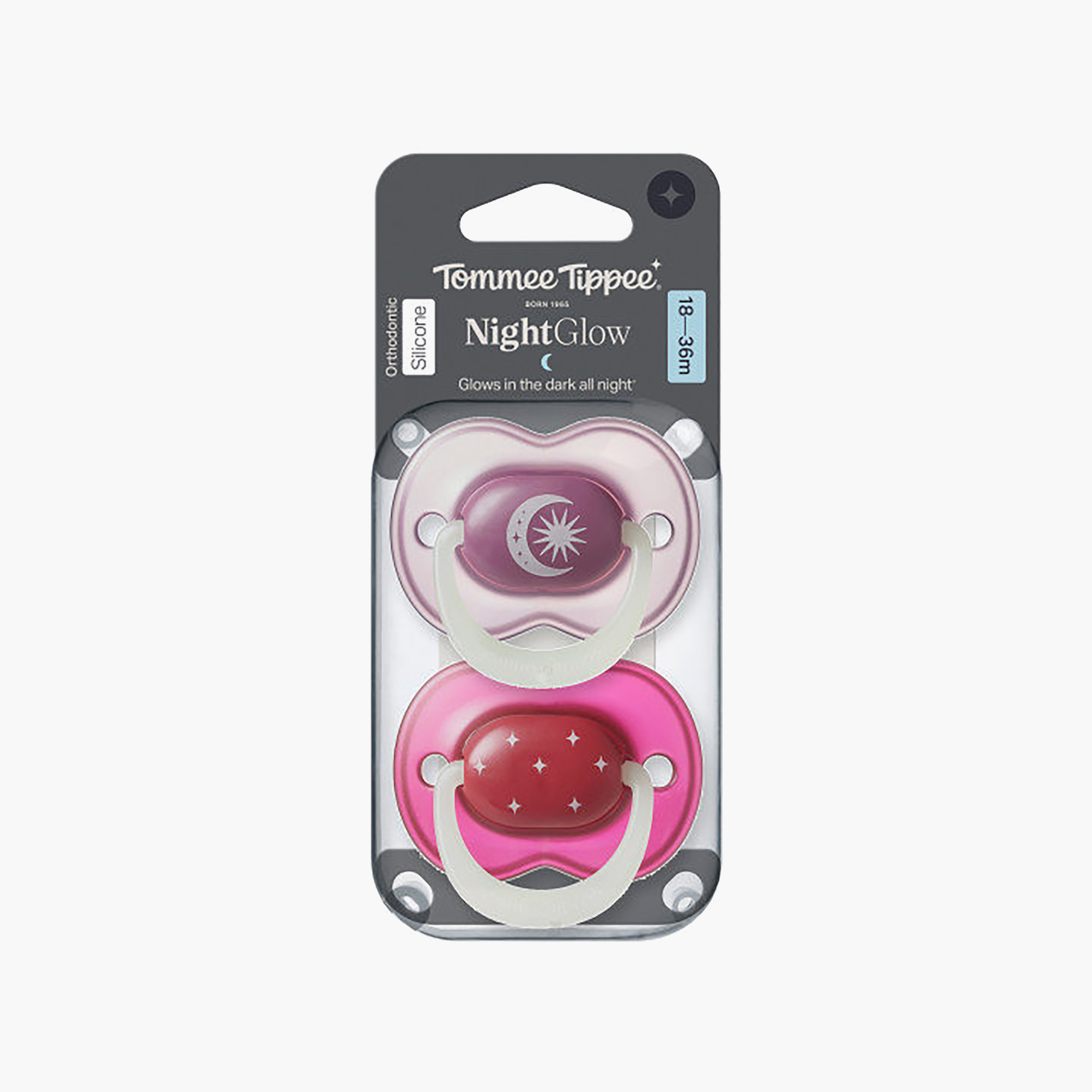 Tommee Tippee 2-Piece Night Glow Silicone Soothers - 18-36 Months - Assorted-baby-feeding-pacifiers-image-4