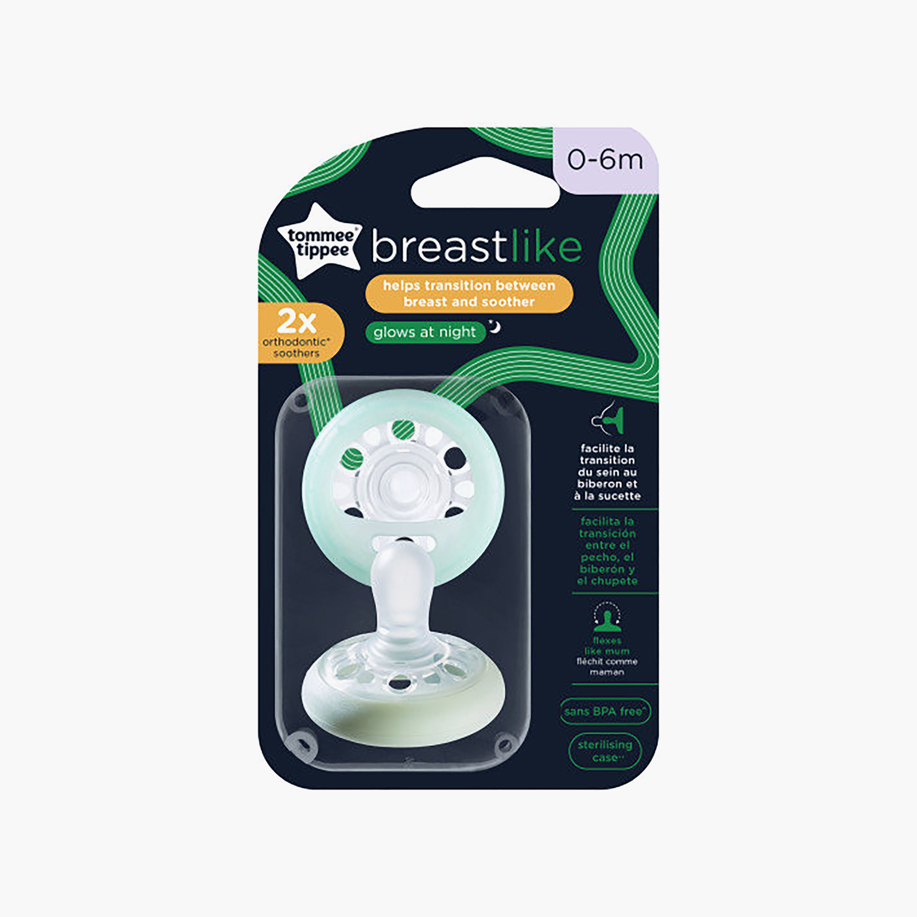 Tommee Tippee 2-Piece Breast Like Night Glow Soothers-baby-feeding-pacifiers-image-5
