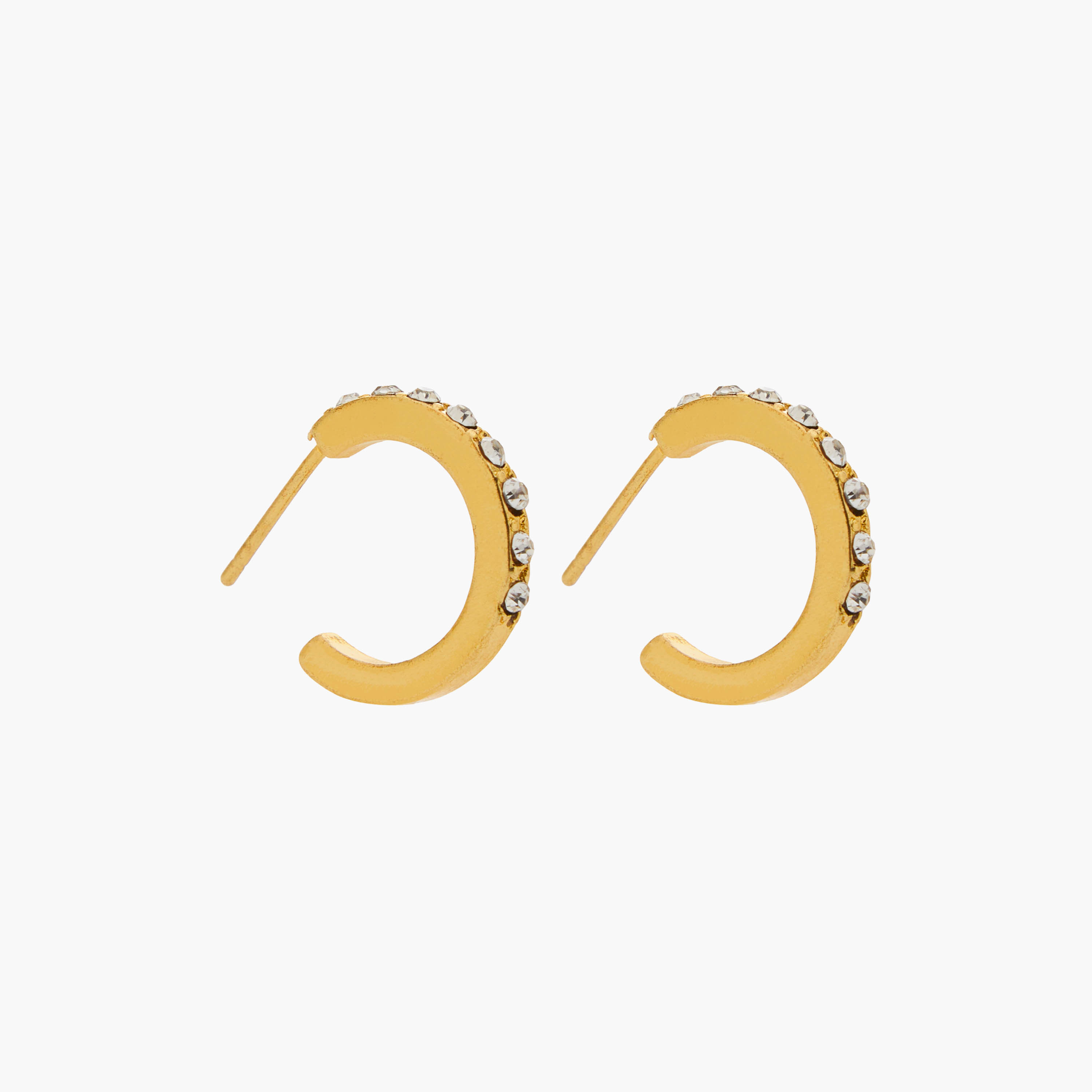 حلقان طوق ذهبية اللون بمكبس إغلاق خلفي - طقم من 3 أزواج-women-watchesandjewellery-jewellery-earrings-image-3