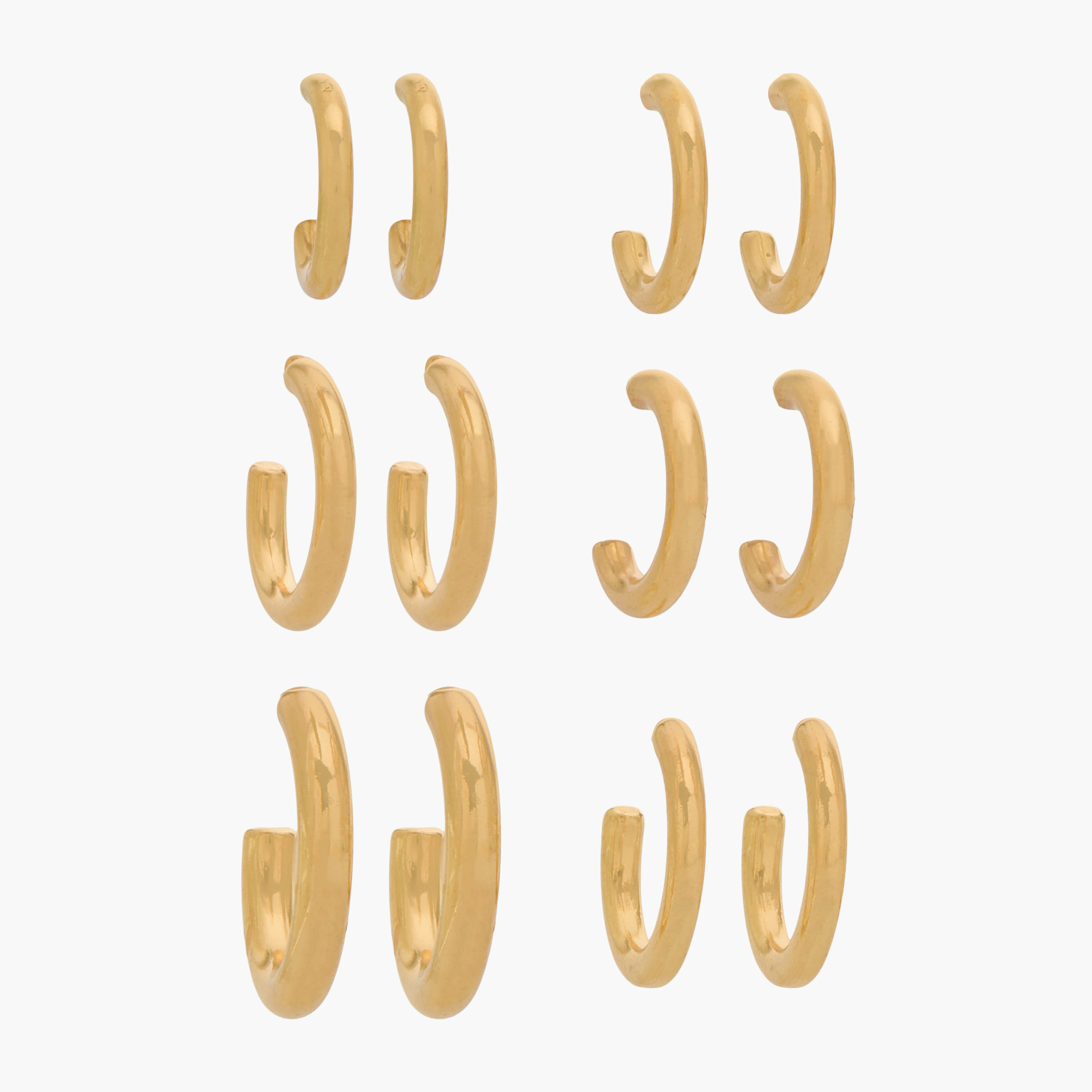 Pack of 6 Gold Tone Hoop Earrings with Pushback closure-women-watchesandjewellery-jewellery-earrings-image-1