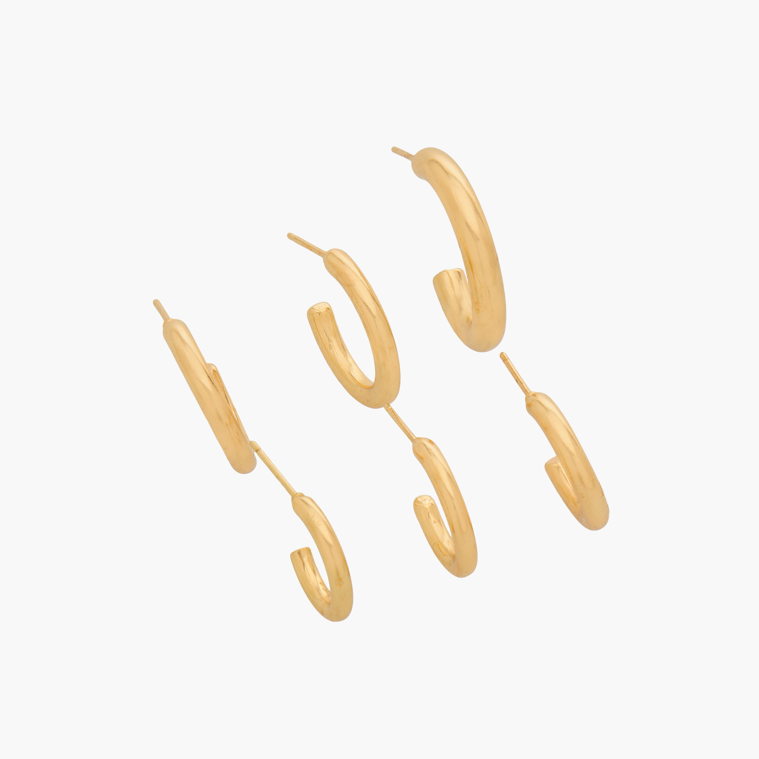 Pack of 6 Gold Tone Hoop Earrings with Pushback closure-women-watchesandjewellery-jewellery-earrings-image-2