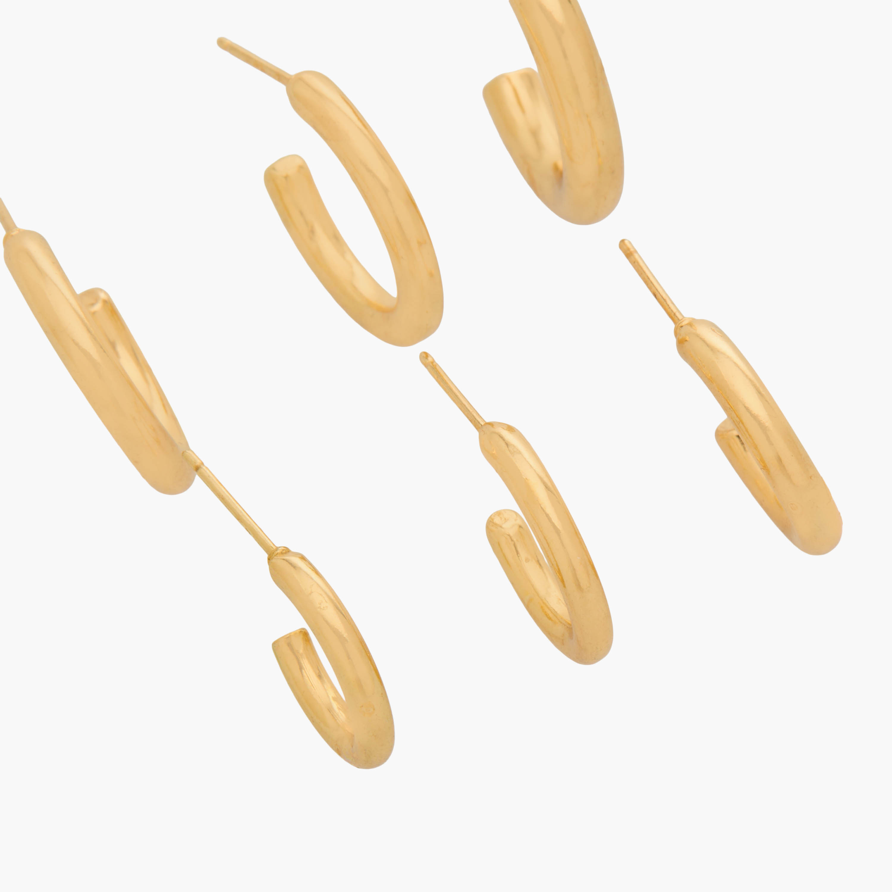 Pack of 6 Gold Tone Hoop Earrings with Pushback closure-women-watchesandjewellery-jewellery-earrings-image-3
