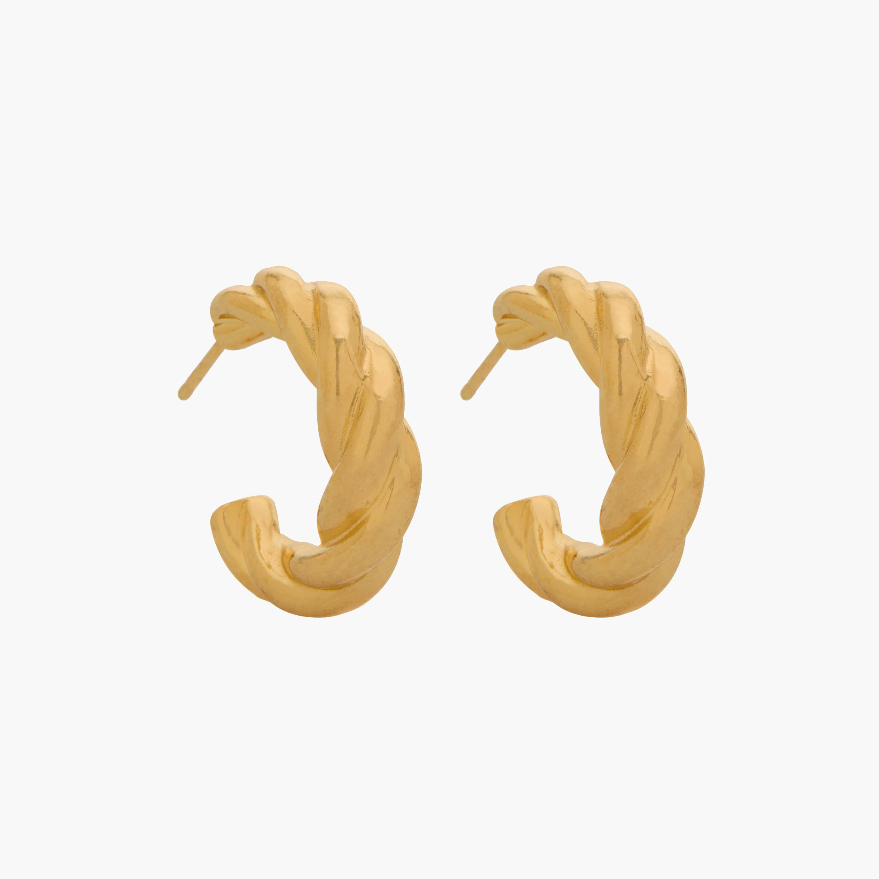 Pack of 3 Gold Tone Textured Hoop Earrings with Pushback Closure-women-watchesandjewellery-jewellery-earrings-image-2