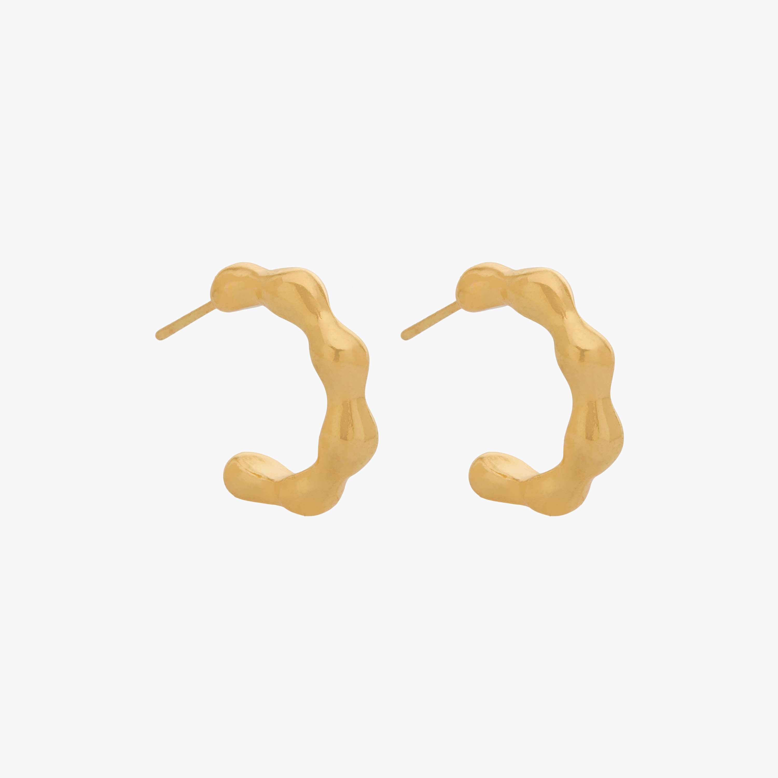 Pack of 3 Gold Tone Textured Hoop Earrings with Pushback Closure-women-watchesandjewellery-jewellery-earrings-image-3