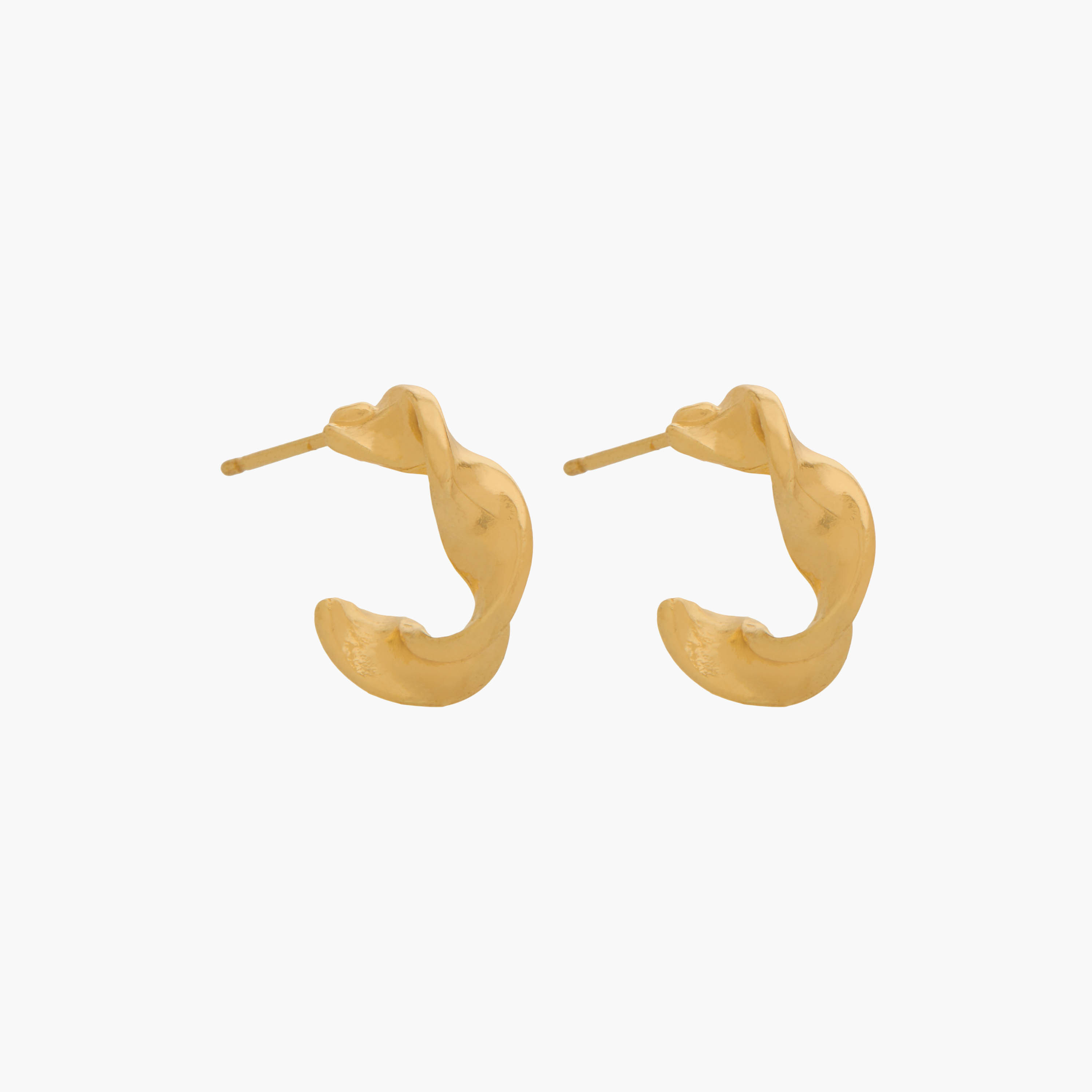 Pack of 3 Gold Tone Textured Hoop Earrings with Pushback Closure-women-watchesandjewellery-jewellery-earrings-image-4