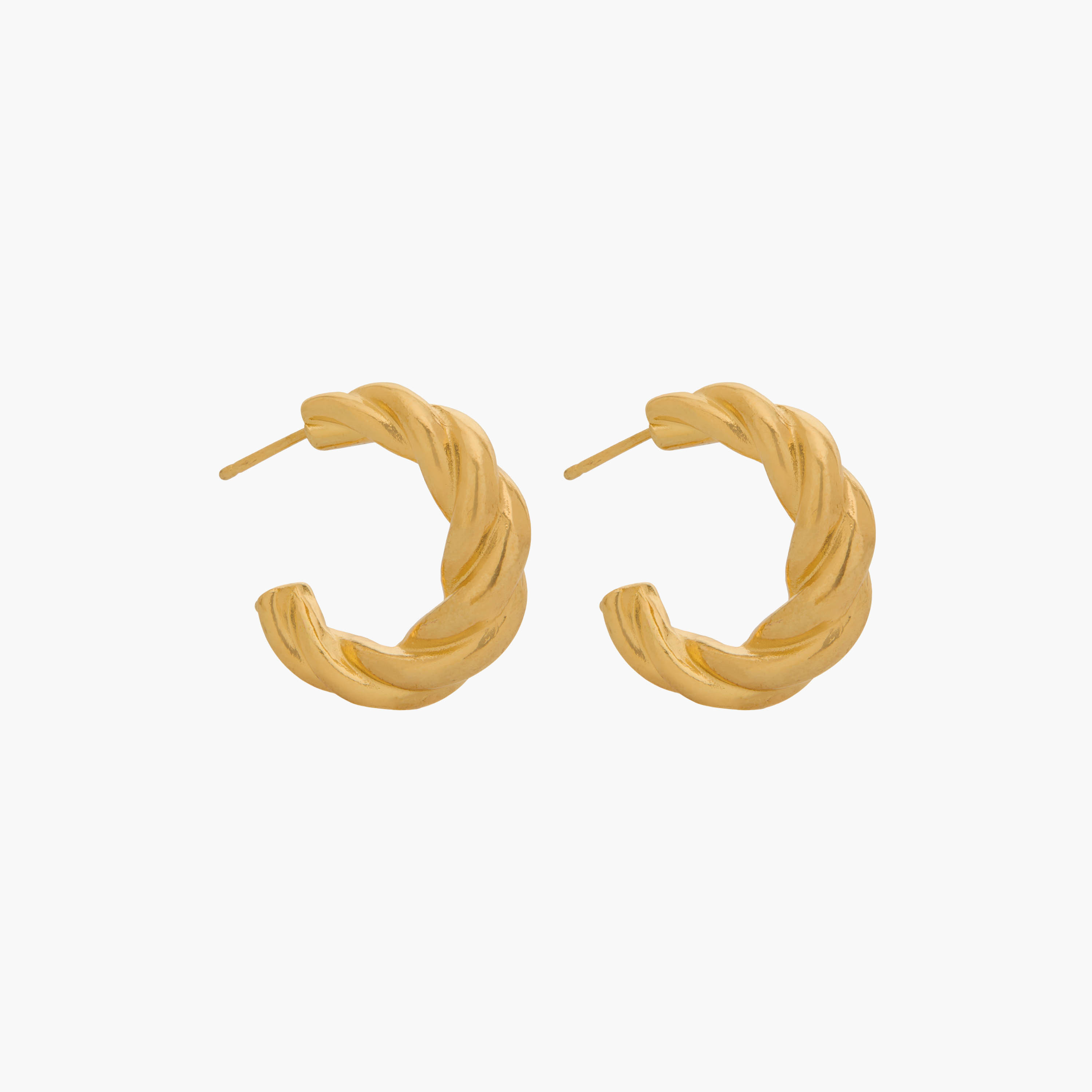 Pack of 3 Gold Tone Textured Hoop Earrings with Pushback Closure-women-watchesandjewellery-jewellery-earrings-image-6