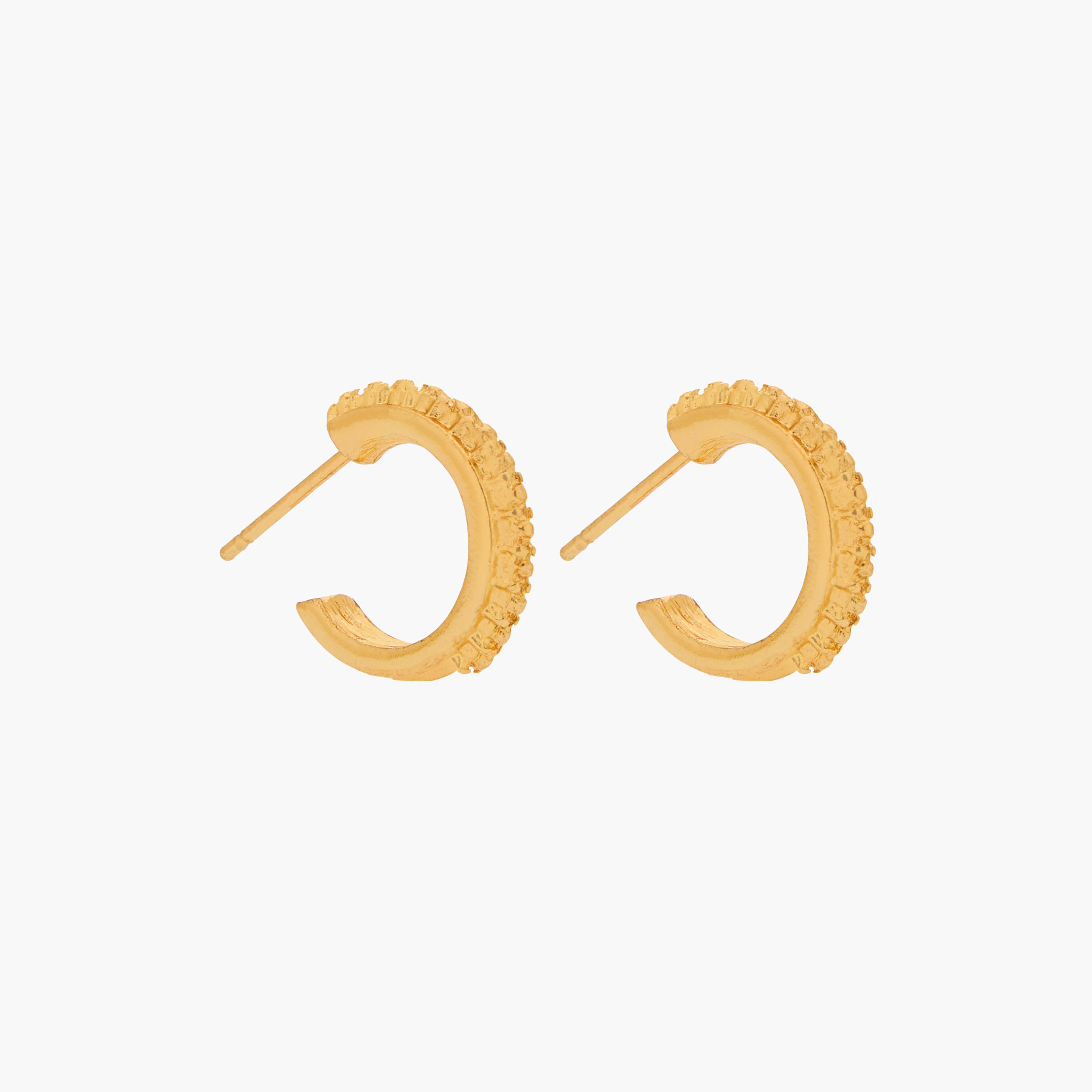 حلقان طوق ذهبية اللون بارزة اللون بمكبس إغلاق خلفي - طقم من 3 أزواج-women-watchesandjewellery-jewellery-earrings-image-3