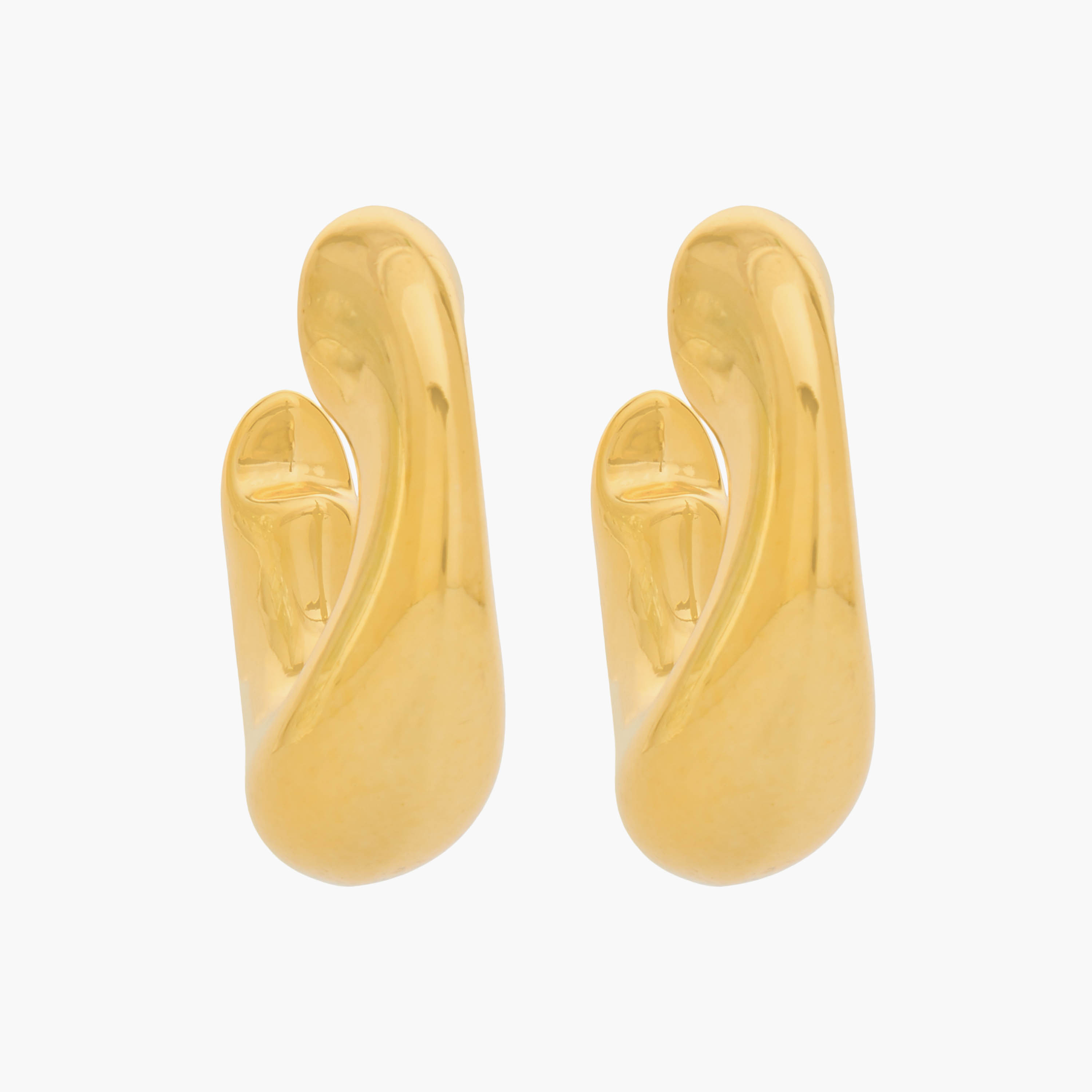 Gold Tone Hoop Earrings with Pushback closure-women-watchesandjewellery-jewellery-earrings-image-1
