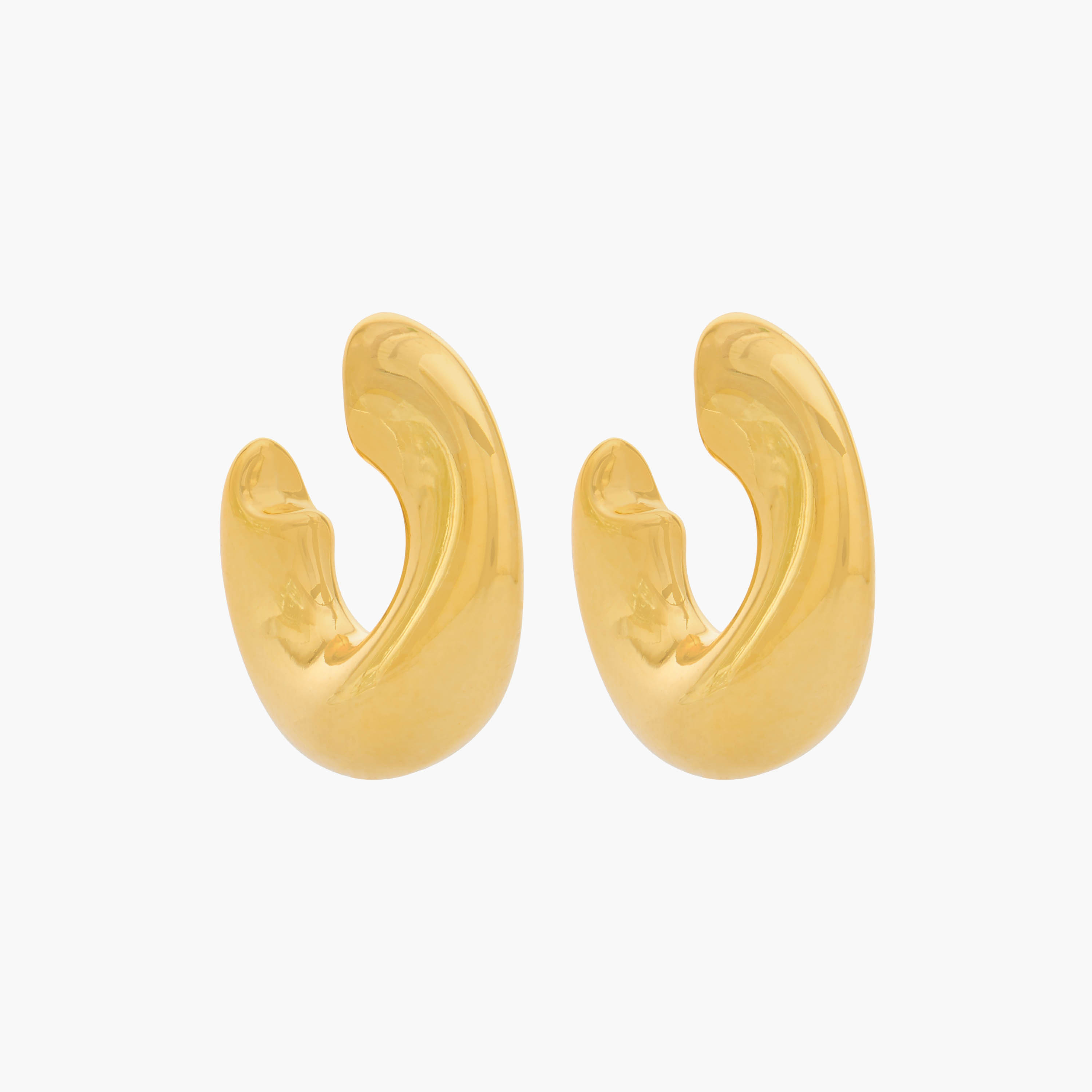 Gold Tone Hoop Earrings with Pushback closure-women-watchesandjewellery-jewellery-earrings-image-2