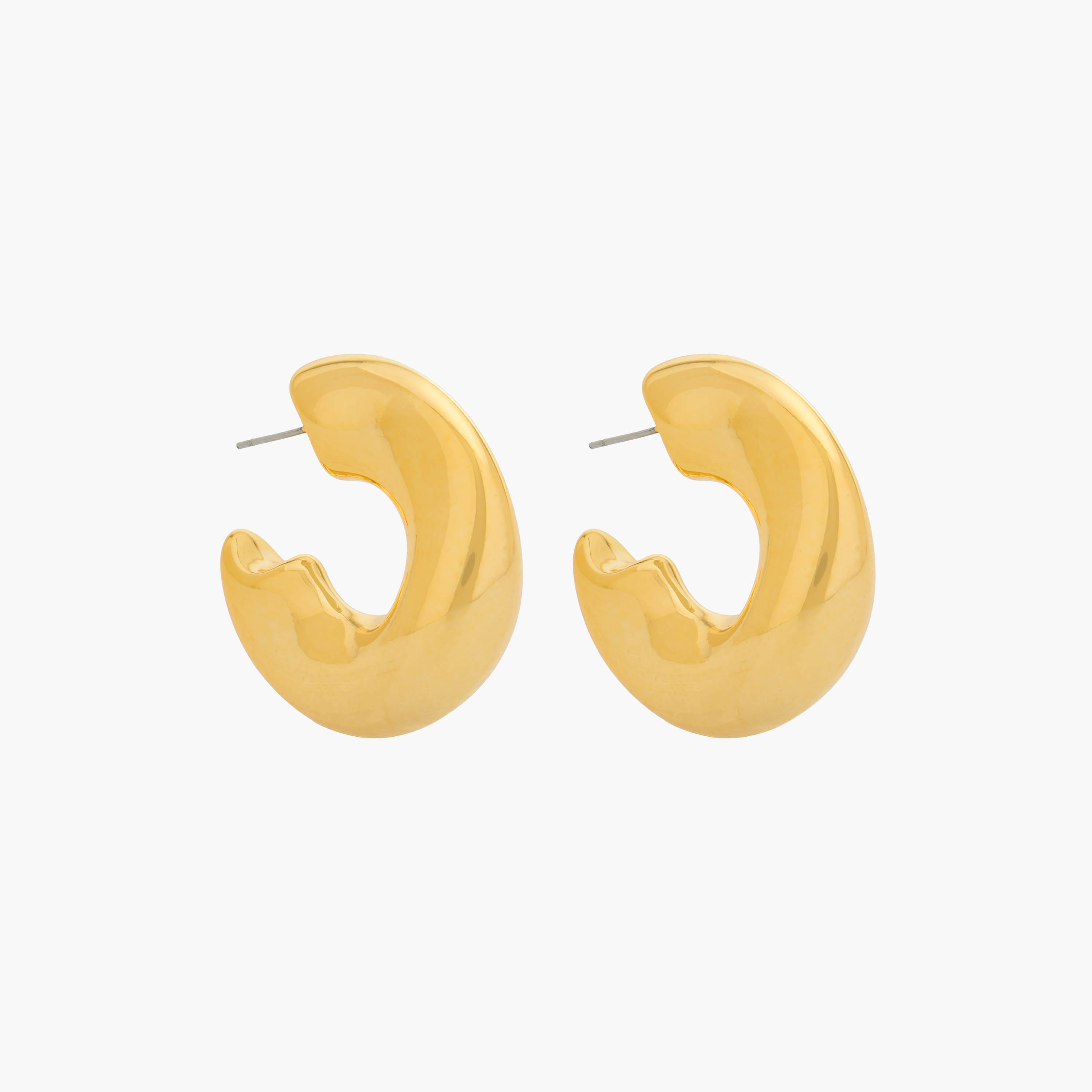 Gold Tone Hoop Earrings with Pushback closure-women-watchesandjewellery-jewellery-earrings-image-4