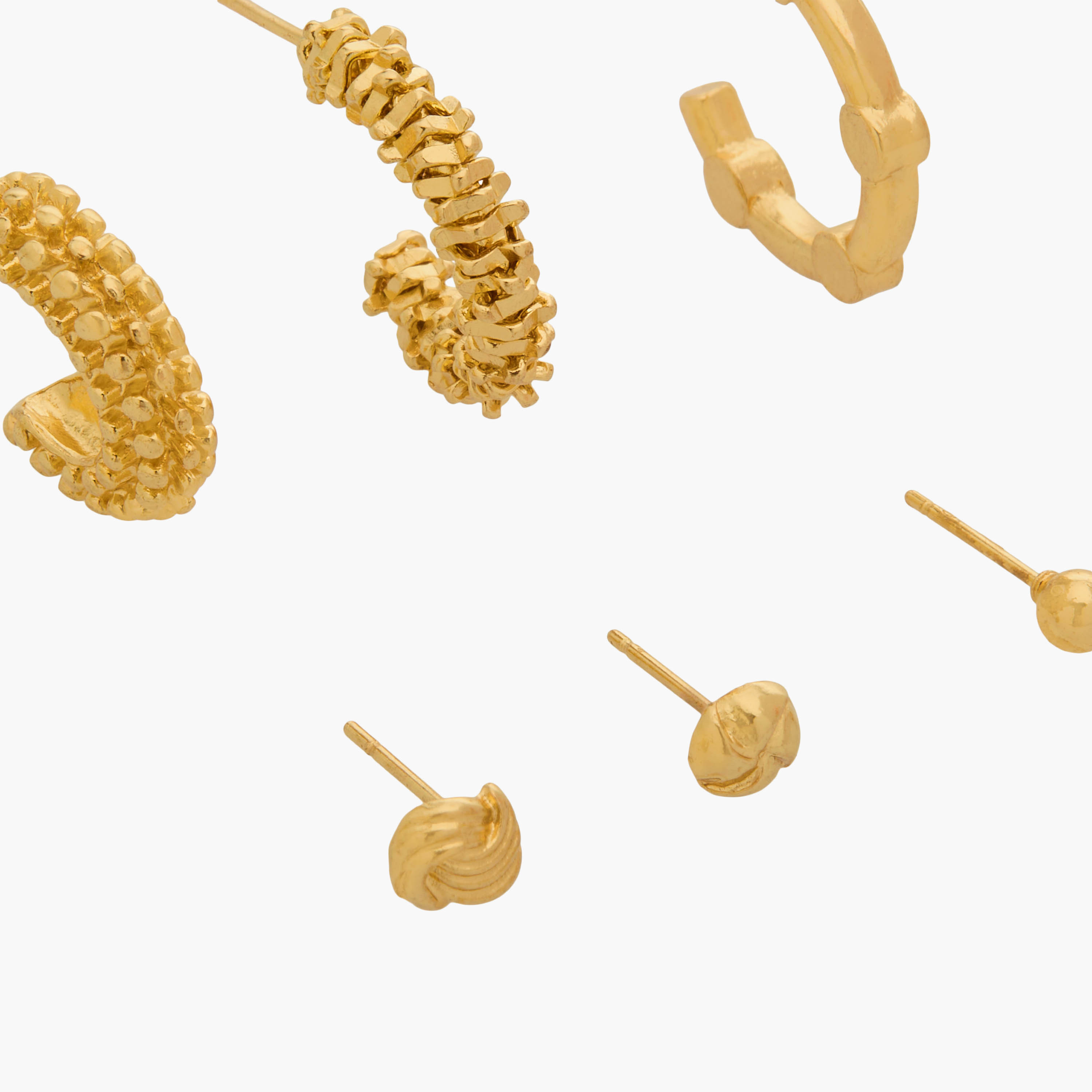 Pack of 6 Gold Tone Earrings with Pushback Closure-women-watchesandjewellery-jewellery-earrings-image-3