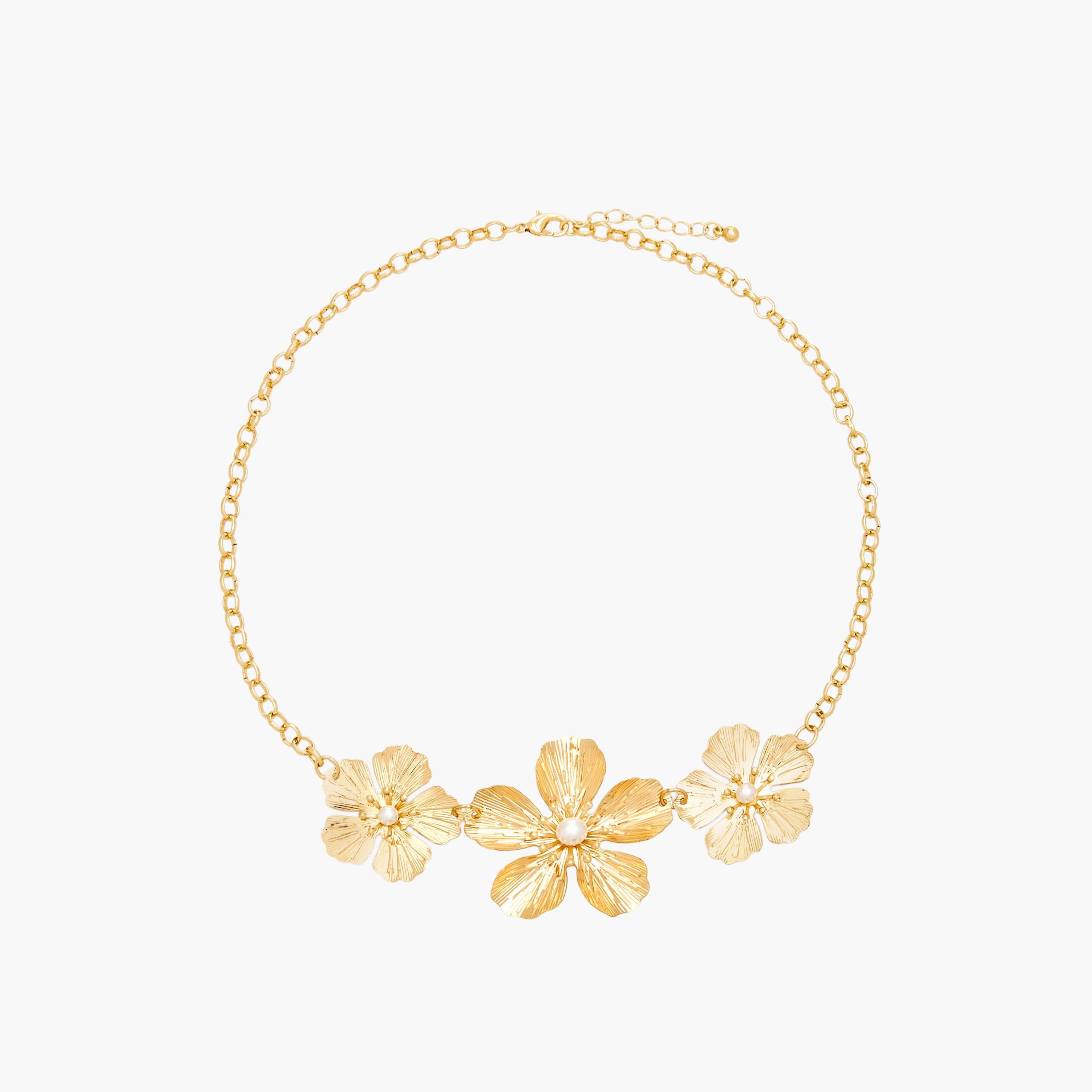 Gold Tone Necklace with Floral Design-women-watchesandjewellery-jewellery-necklacesandpendants-image-1