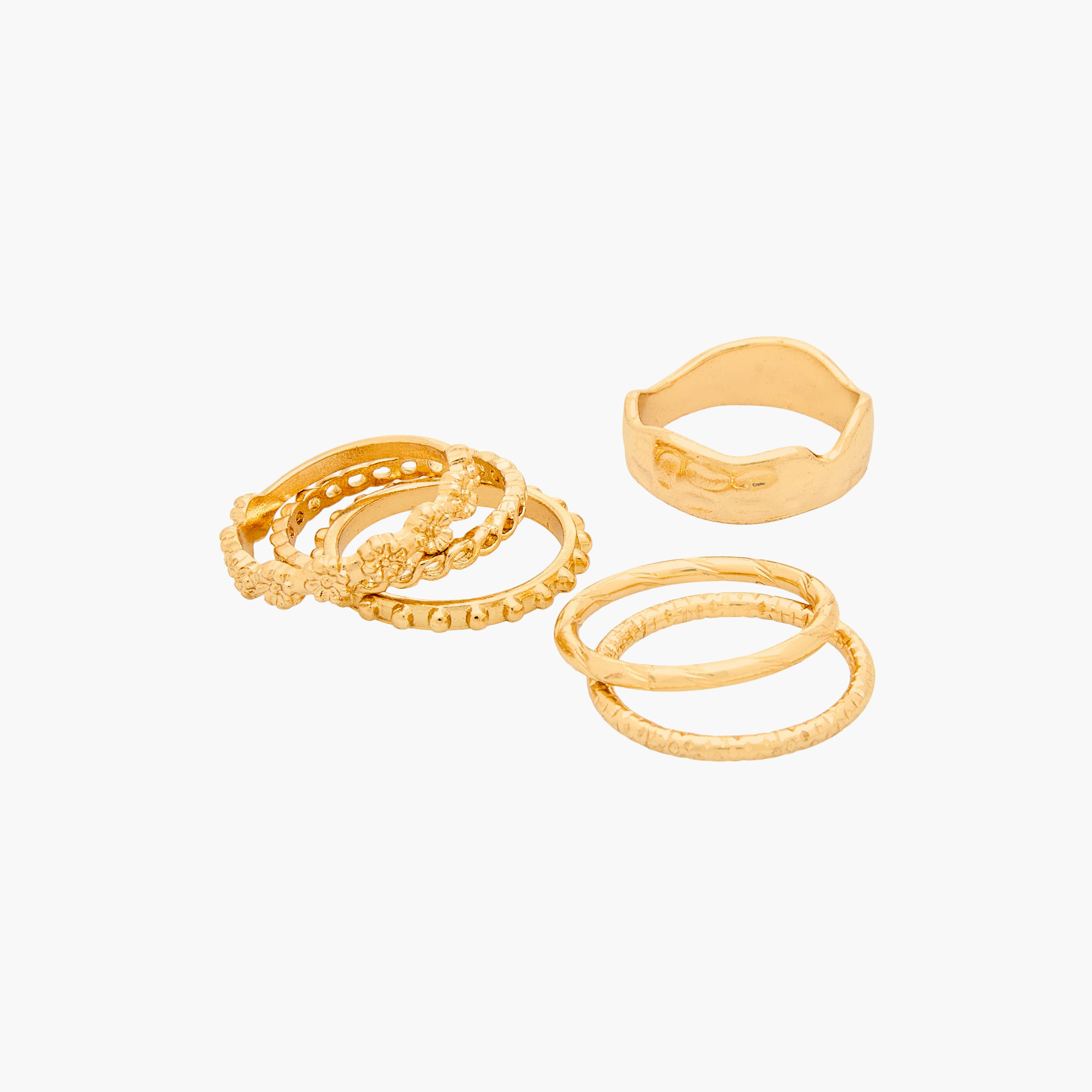 Set of 9 - Assorted Gold Tone Ring-women-watchesandjewellery-jewellery-rings-image-2