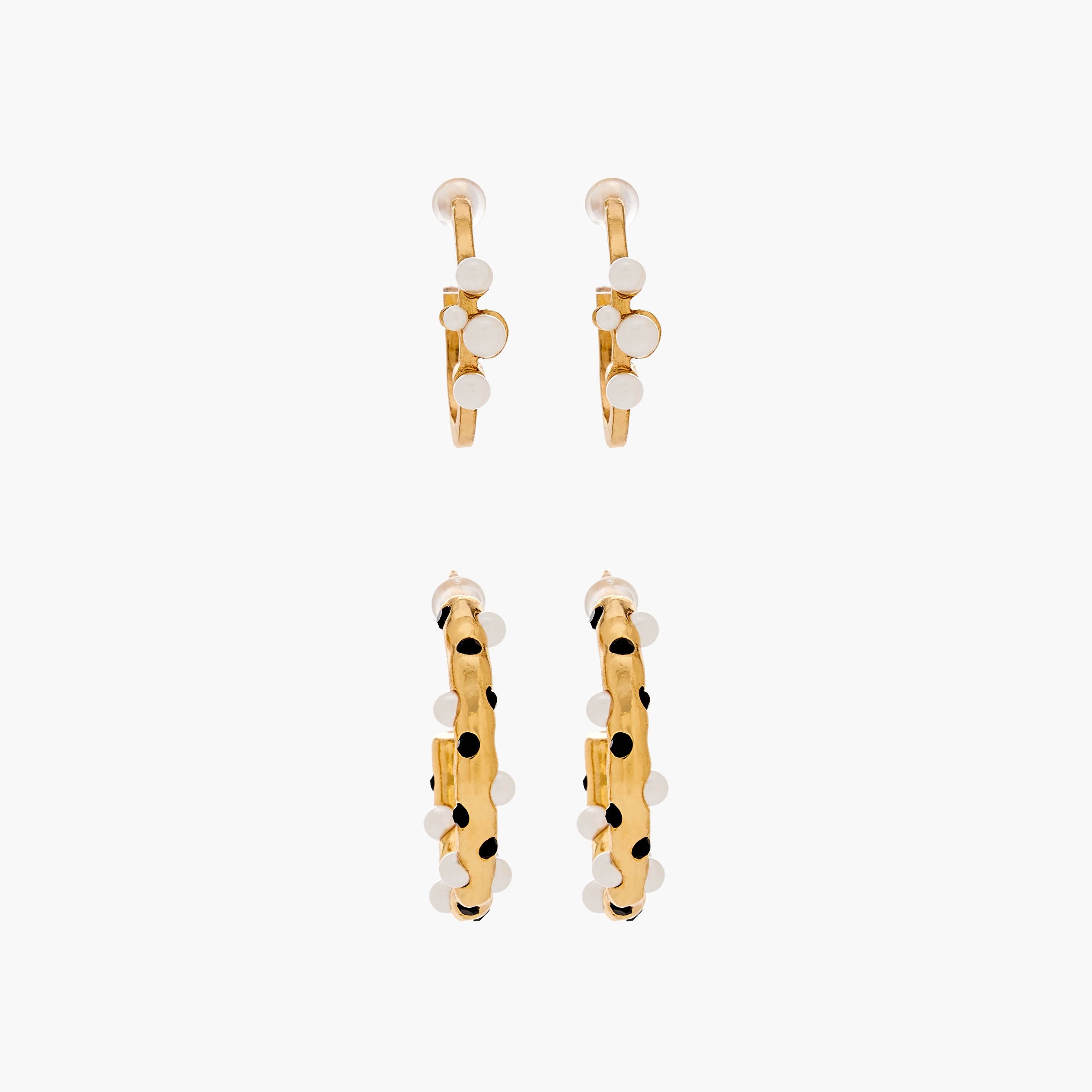 Pack of 2 Gold Tone Hoop Earrings with Pushback Closure-women-watchesandjewellery-jewellery-earrings-image-1