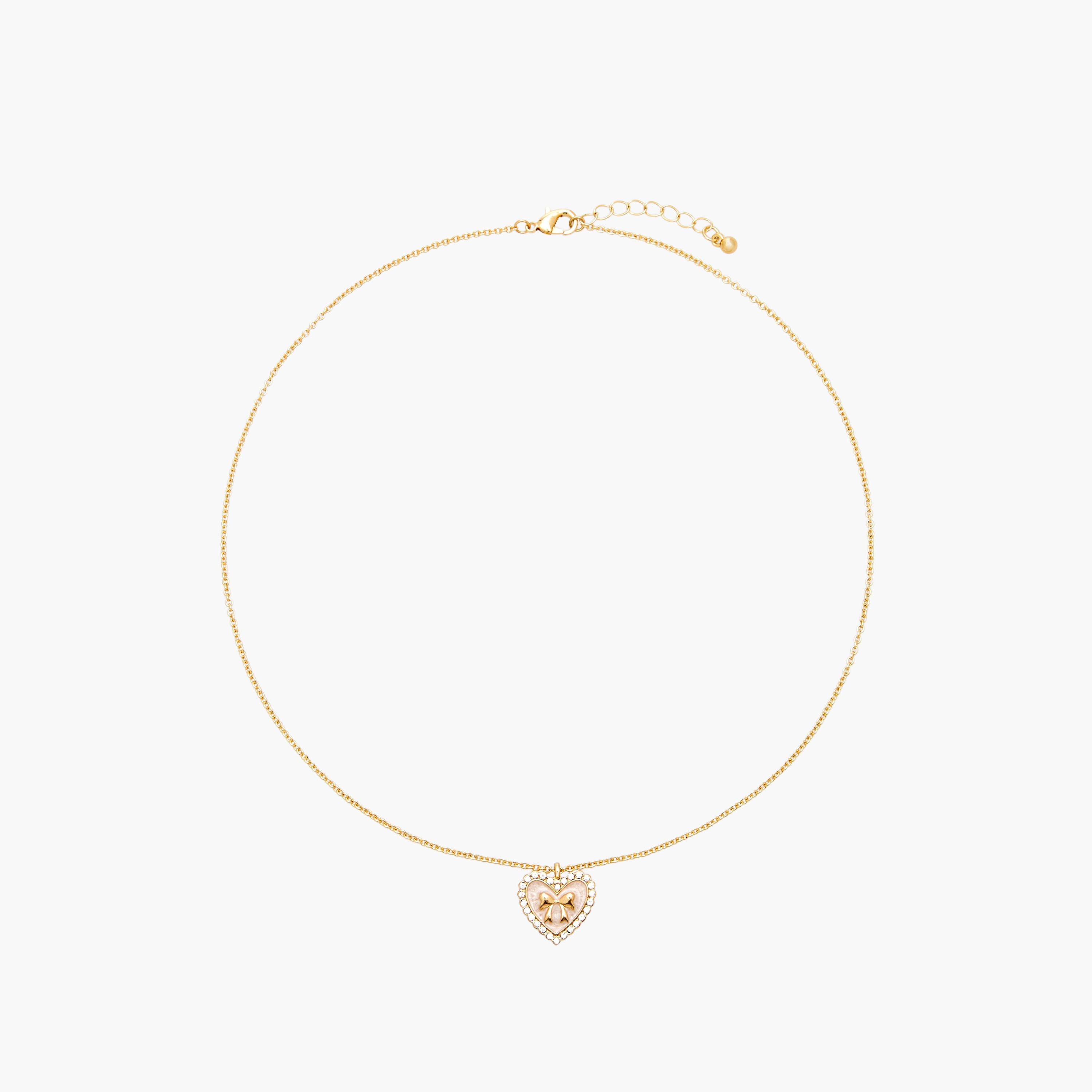 Gold Tone Necklace with Embellished Heart Pendant-women-watchesandjewellery-jewellery-necklacesandpendants-image-1