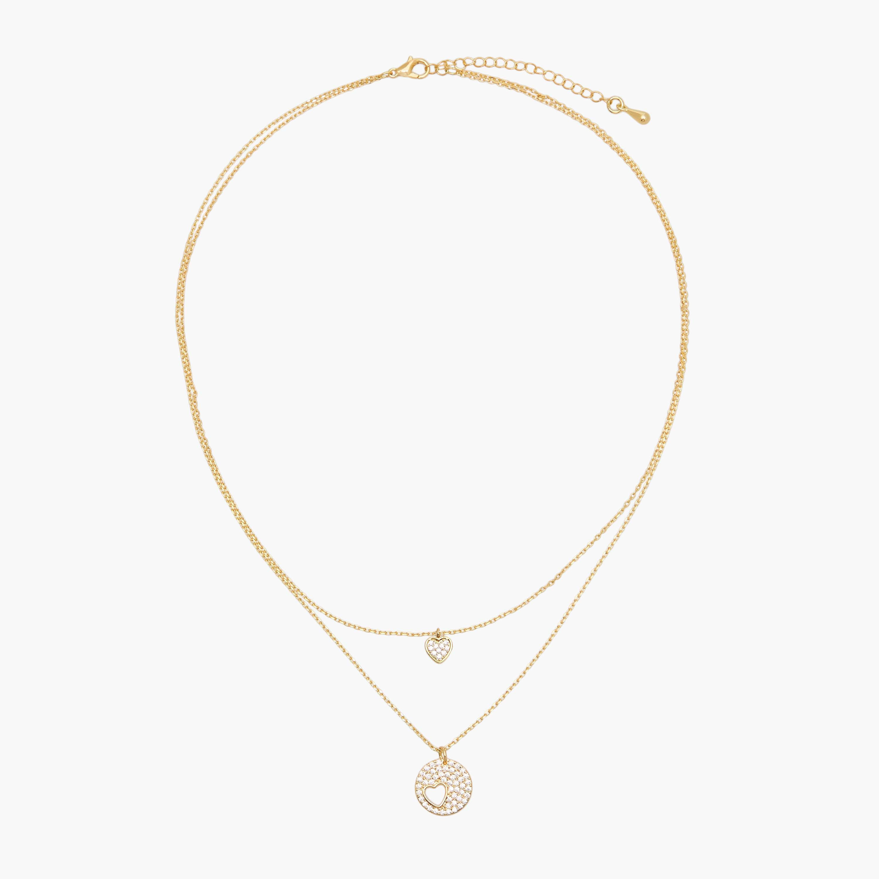 عقد ذهبي اللون بطبقات وبدلاية بمكعبات زيركون-women-watchesandjewellery-jewellery-necklacesandpendants-image-1