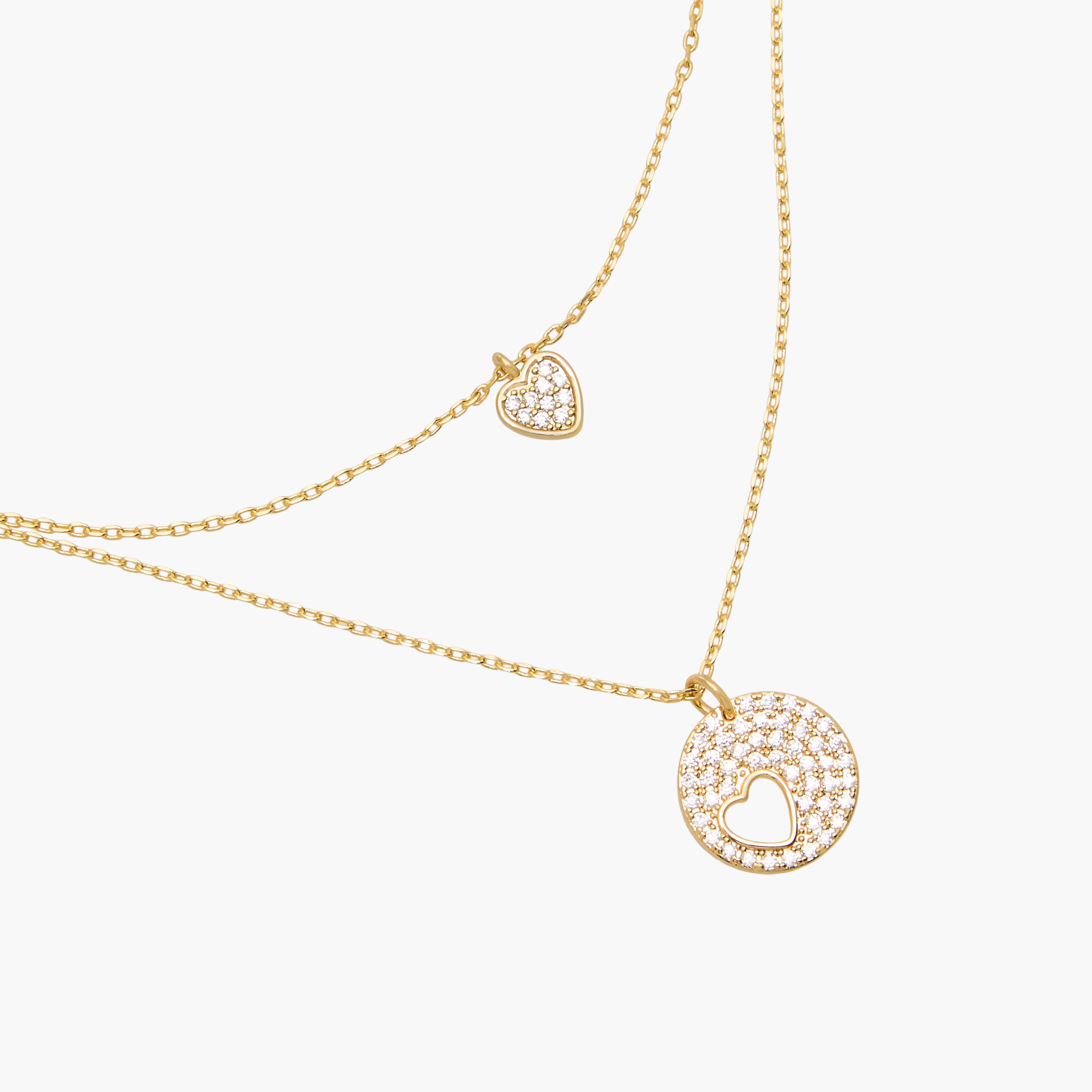 عقد ذهبي اللون بطبقات وبدلاية بمكعبات زيركون-women-watchesandjewellery-jewellery-necklacesandpendants-image-3