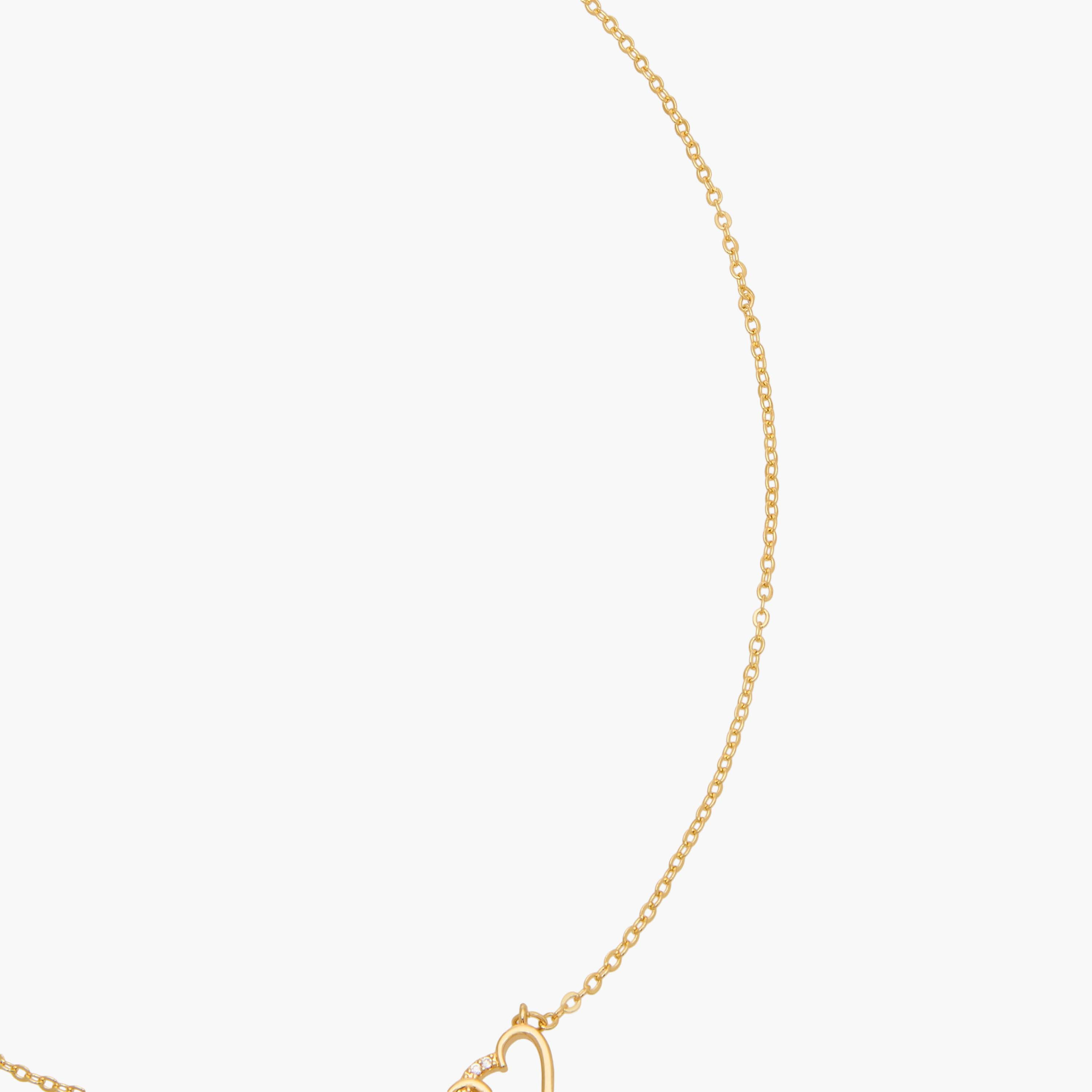 Gold Tone Necklace with Cubic Zirconia Heart Pendant-women-watchesandjewellery-jewellery-necklacesandpendants-image-2