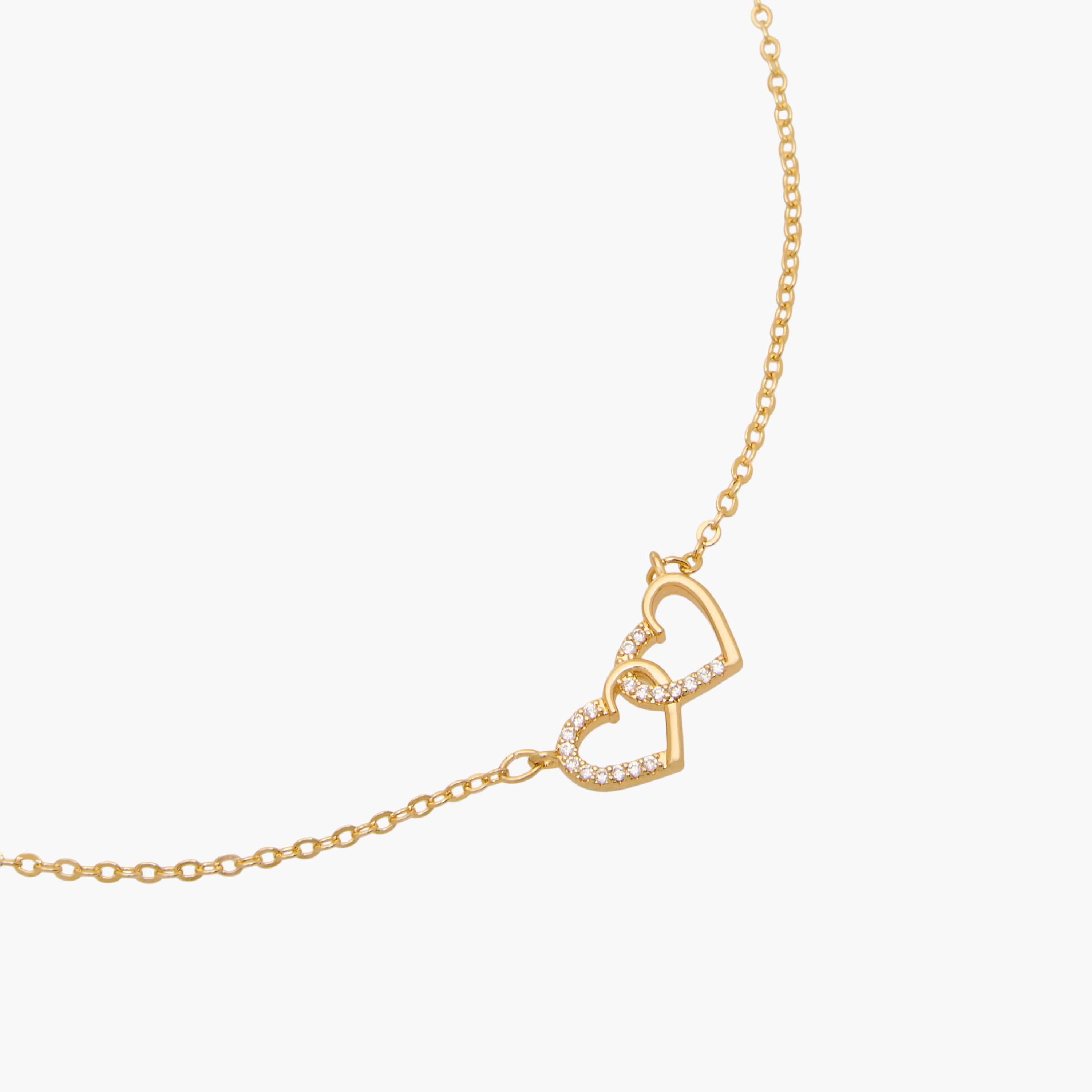 Gold Tone Necklace with Cubic Zirconia Heart Pendant-women-watchesandjewellery-jewellery-necklacesandpendants-image-3