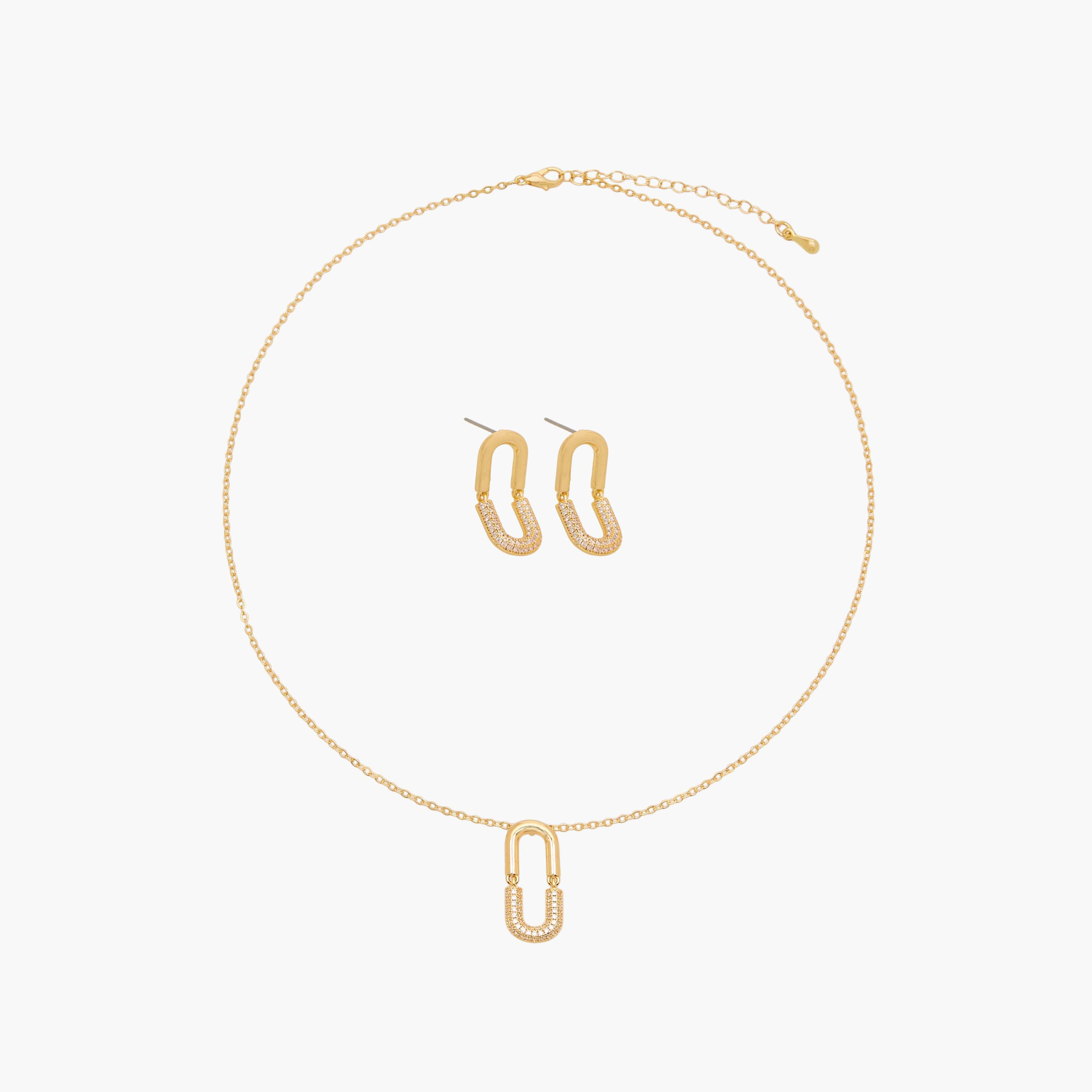 طقم من 2 - قلادة مزينة بدلاية وأقراط-women-watchesandjewellery-jewellery-jewellerysets-image-1