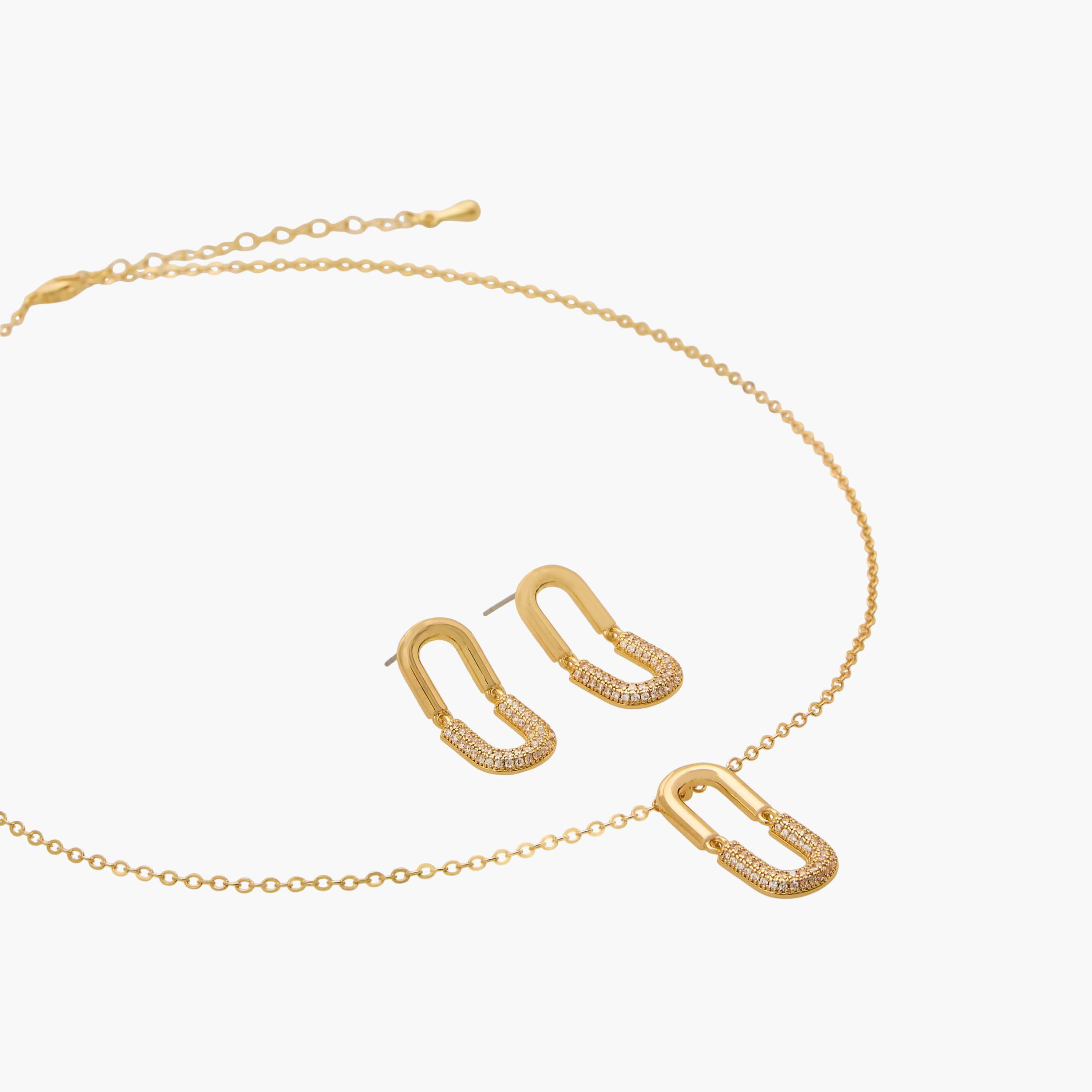 طقم من 2 - قلادة مزينة بدلاية وأقراط-women-watchesandjewellery-jewellery-jewellerysets-image-3