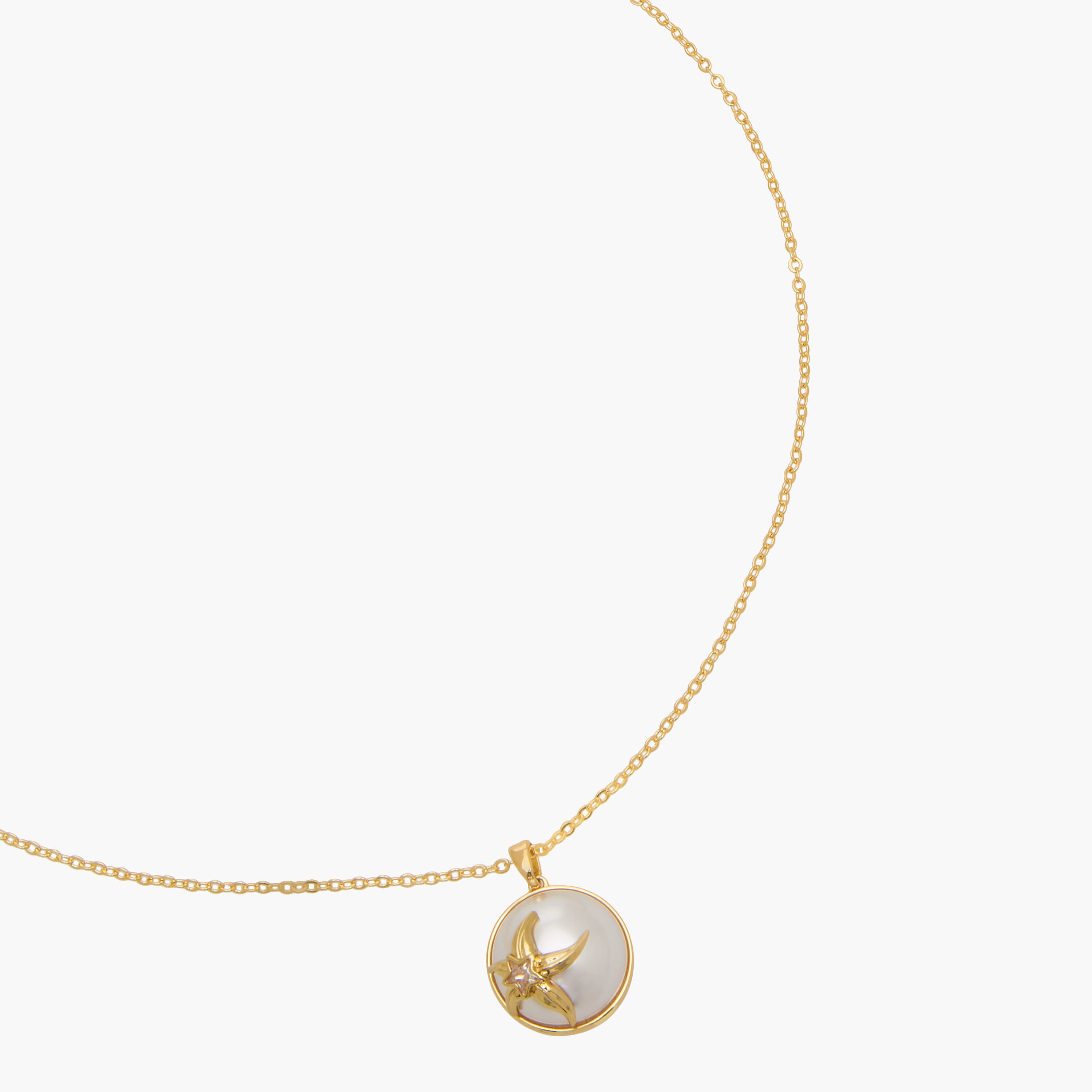 عقد بلون ذهبي بدلاية لؤلؤ نجم البحر-women-watchesandjewellery-jewellery-necklacesandpendants-image-2