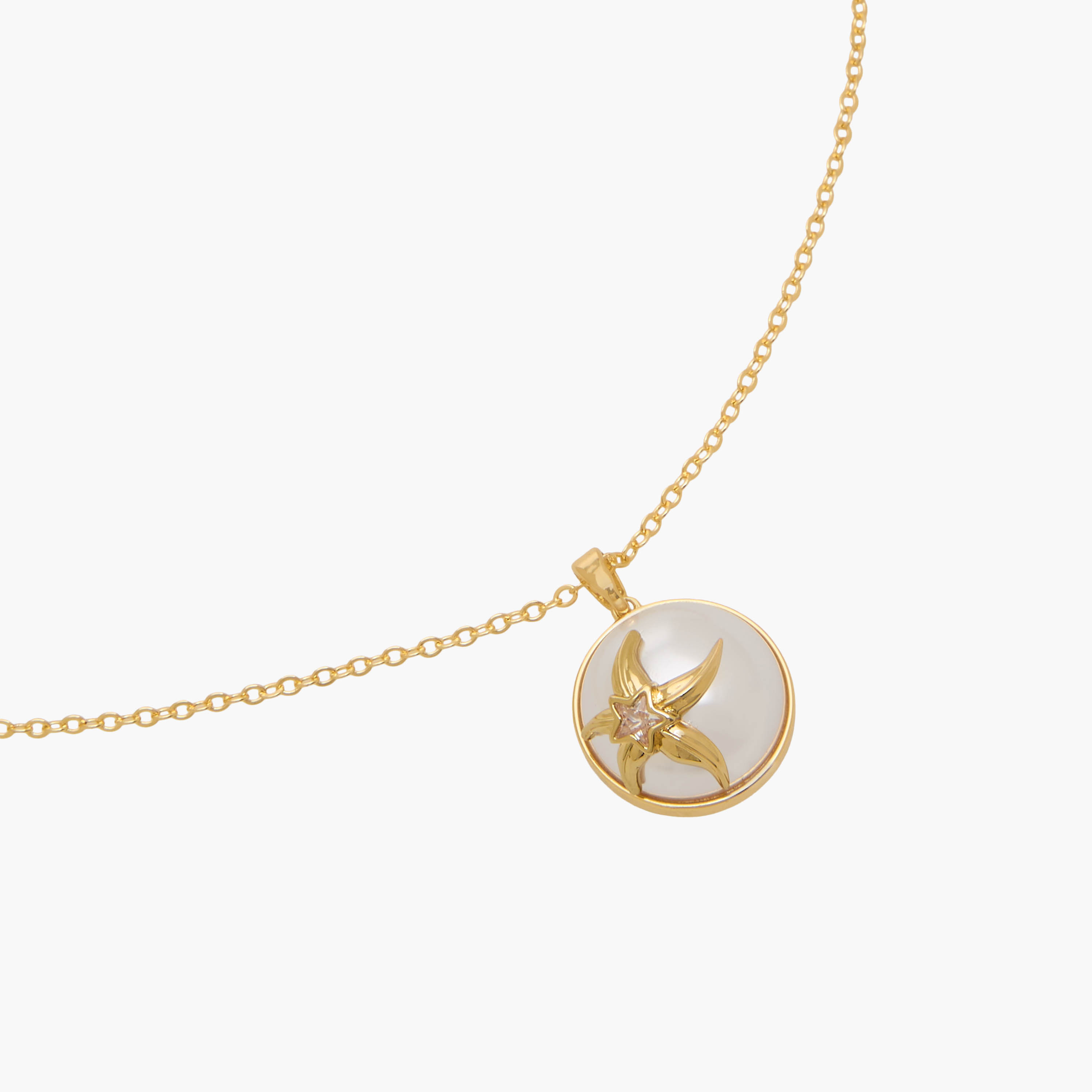 عقد بلون ذهبي بدلاية لؤلؤ نجم البحر-women-watchesandjewellery-jewellery-necklacesandpendants-image-3