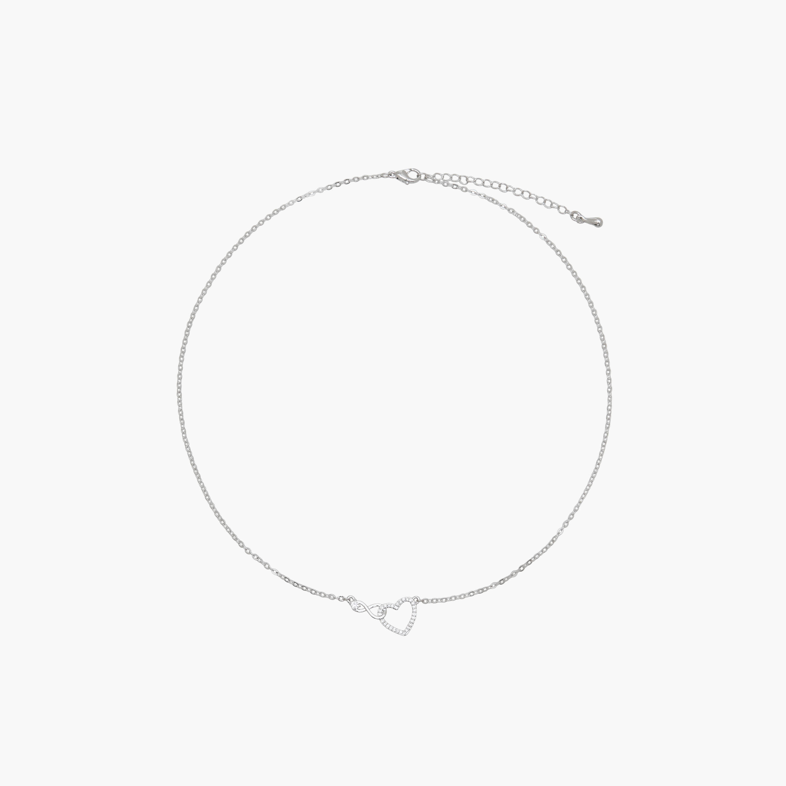 Silver Tone Necklace with Heart Pendant-women-watchesandjewellery-jewellery-necklacesandpendants-image-1